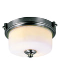 13"W 2-Light Brushed Nickel with White Frosted Glass Shade Flush Mount Light Fixture – LampsUSA