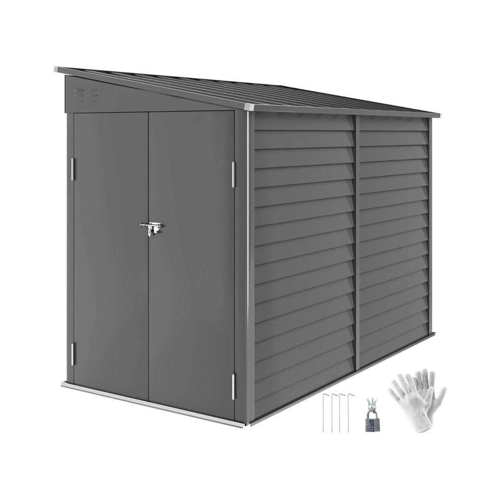 [05X09FT] Alora Heavy-Duty Outdoor Galvanized Steel Storage Shed With Lockable Doors (SAK80637) – SAKSBY WHOLESALE, view 11