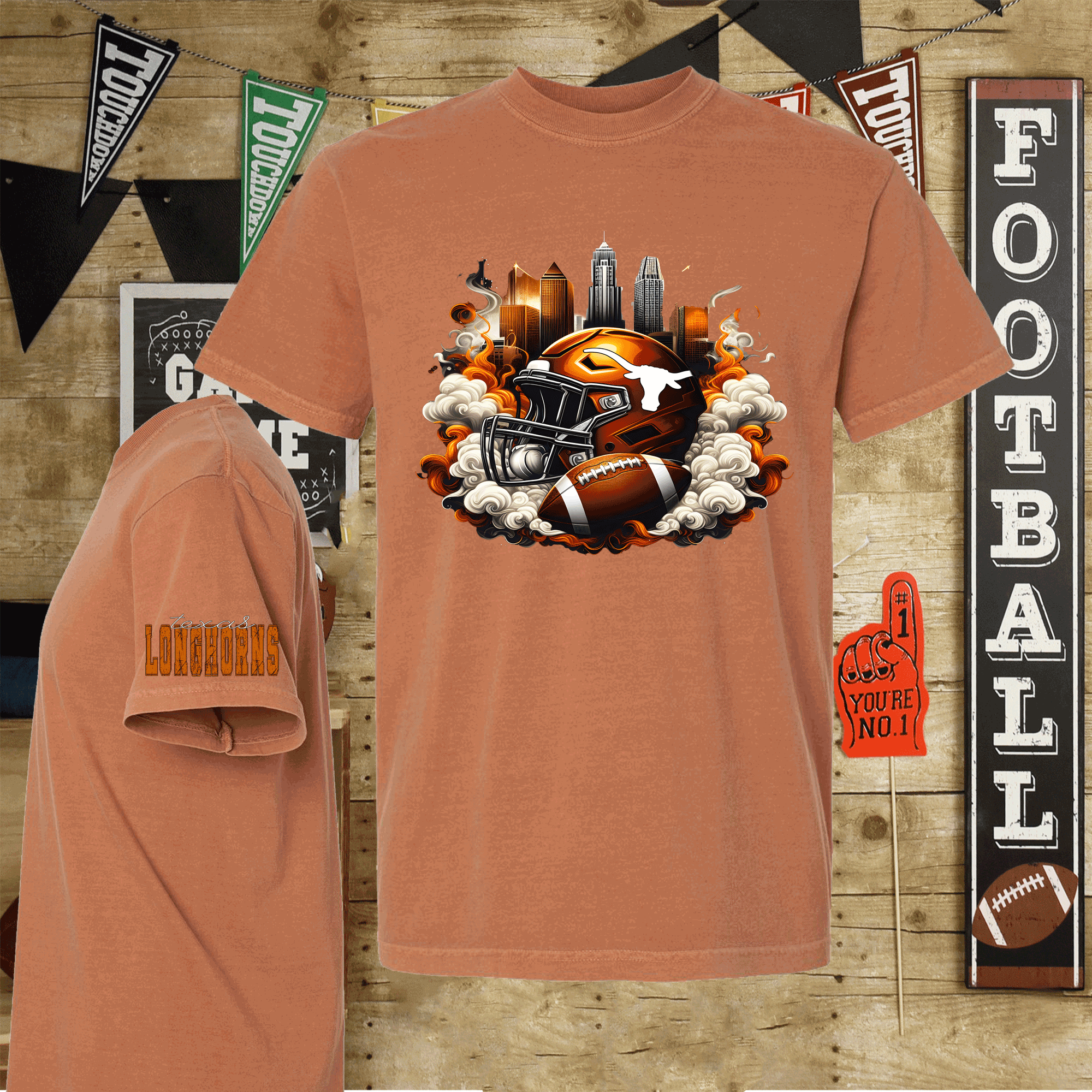 A Blessed Texas Mess Boutique University of Texas Football Shirts, Longhorns Football sweatshirts, SEC… — construction detail