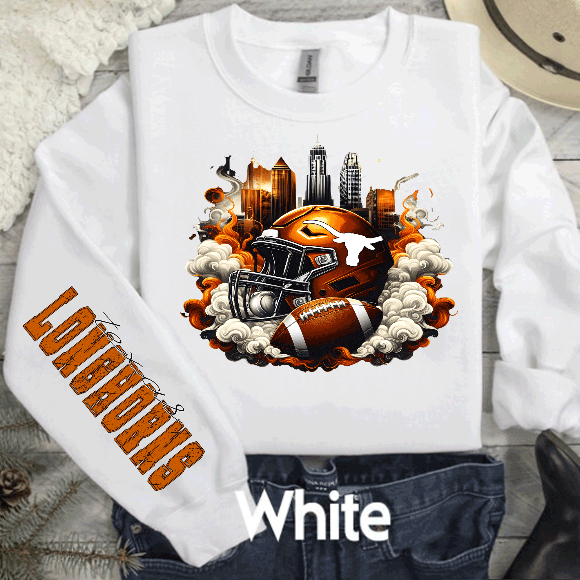 A Blessed Texas Mess Boutique University of Texas Football Shirts, Longhorns Football sweatshirts, SEC… — main product shot