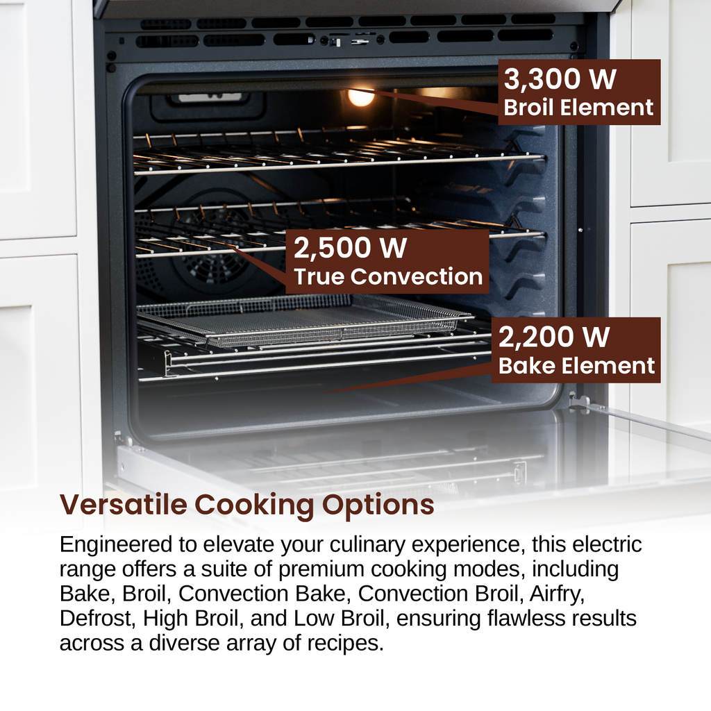 Rangaire 30" Electric Range AirFry Convection Oven Slide-in Stainless Steel RRE303TS – Rangaire Appliances, view 6