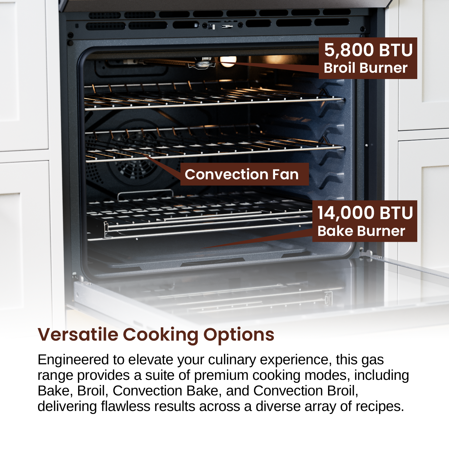 Rangaire 30" Gas Range Convection Oven Slide-in Stainless Steel RRG303TS – Rangaire Appliances, view 8