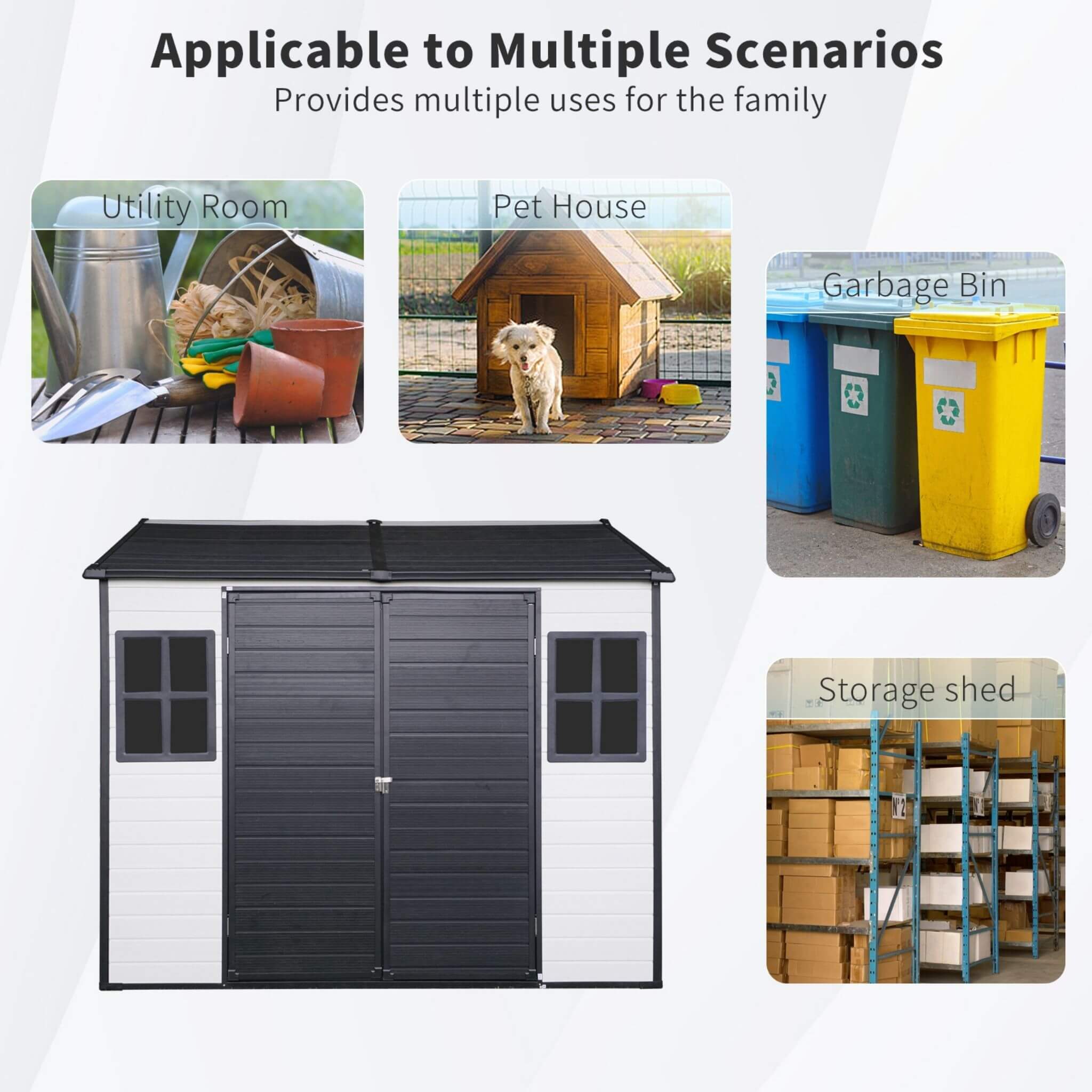 [06X08FT] Alora Heavy-Duty Outdoor Resin Storage Shed With Lockable Doors And Built-In Floor (SAK26342) – SAKSBY WHOLESALE, v