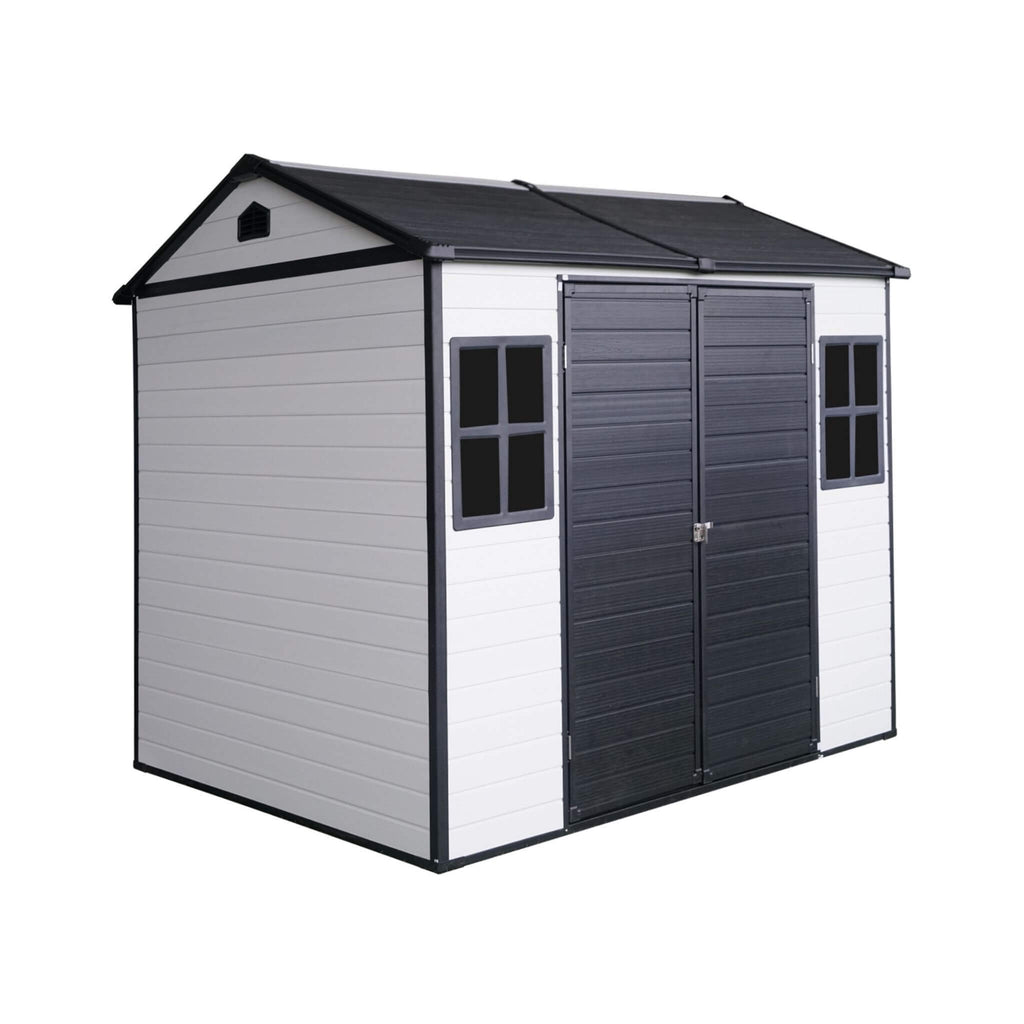 [06X08FT] Alora Heavy-Duty Outdoor Resin Storage Shed With Lockable Doors And Built-In Floor (SAK26342) – SAKSBY WHOLESALE