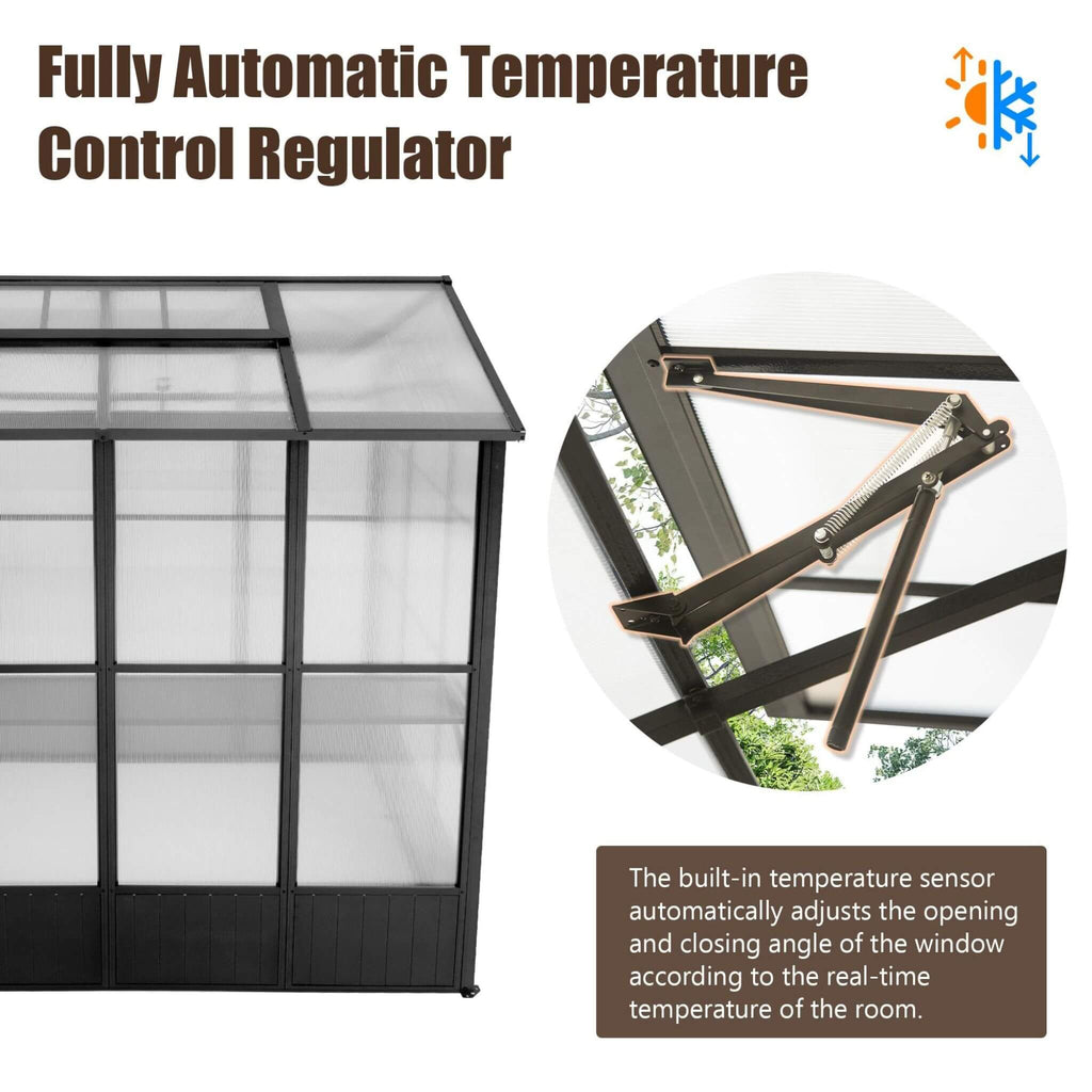 [06X08FT] Heavy-Duty Outdoor Polycarbonate Greenhouse With Fully Automatic Temperature Control Vent (SAK51892) – SAKSBY WHOLE