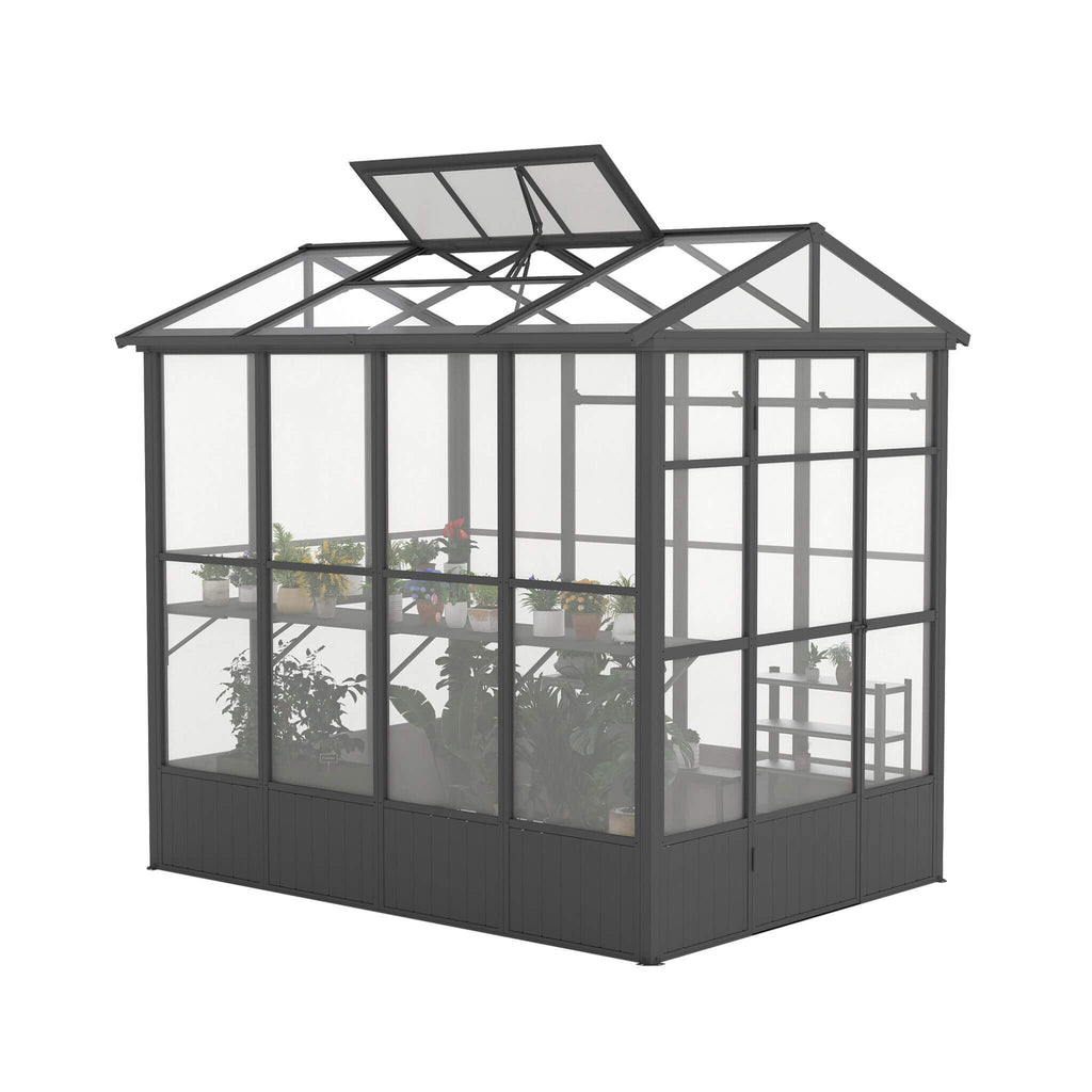 [06X08FT] Heavy-Duty Outdoor Polycarbonate Greenhouse With Fully Automatic Temperature Control Vent (SAK51892) – SAKSBY WHOLE
