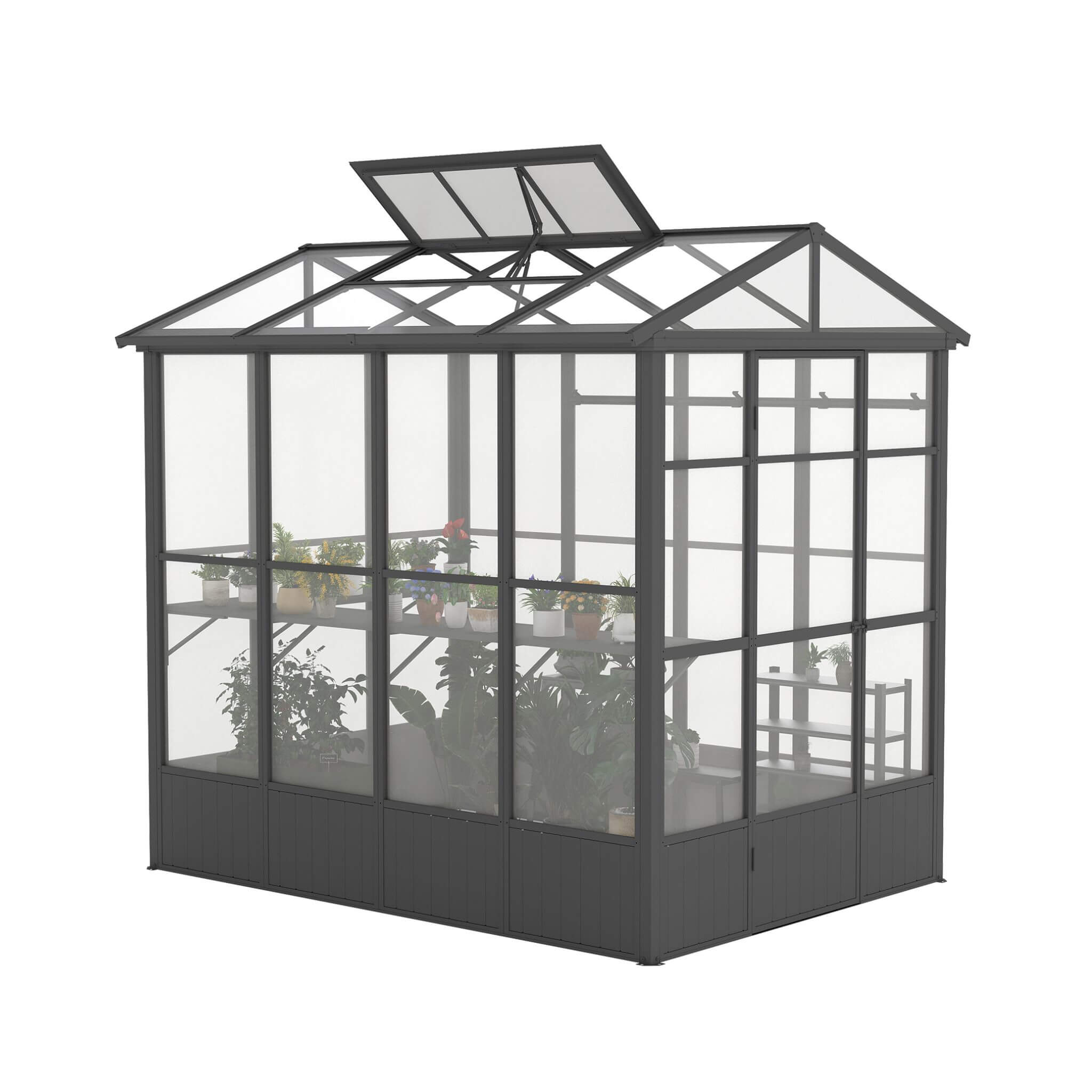 [06X08FT] Heavy-Duty Outdoor Polycarbonate Greenhouse With Fully Automatic Temperature Control Vent (SAK51892) – SAKSBY WHOLE