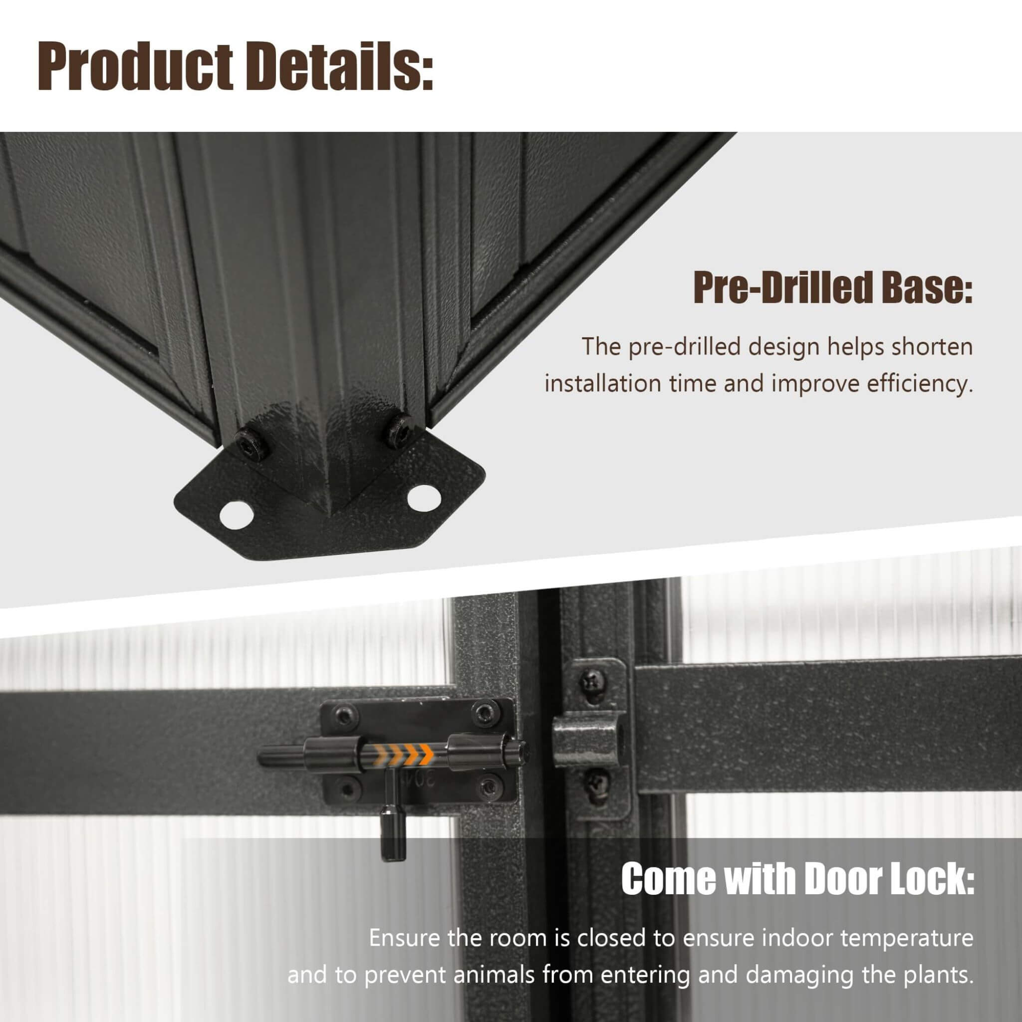 [06X08FT] Heavy-Duty Outdoor Polycarbonate Greenhouse With Fully Automatic Temperature Control Vent (SAK51892) – SAKSBY WHOLE