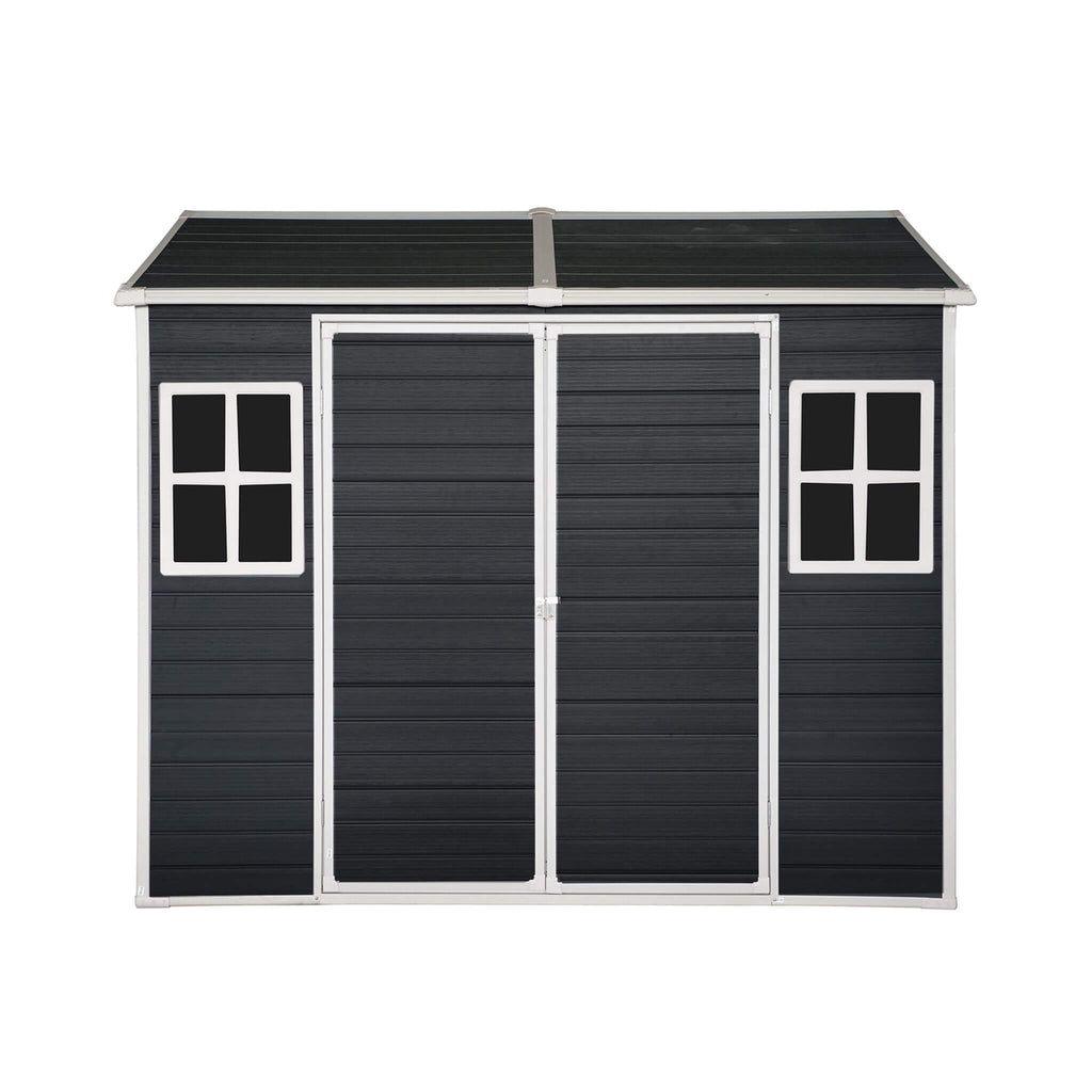 [06X08FT] Alora Outdoor Resin Patio Garden Shed With Floor, 2 Windows, And Lockable Doors (SAK54953) – SAKSBY WHOLESALE, view