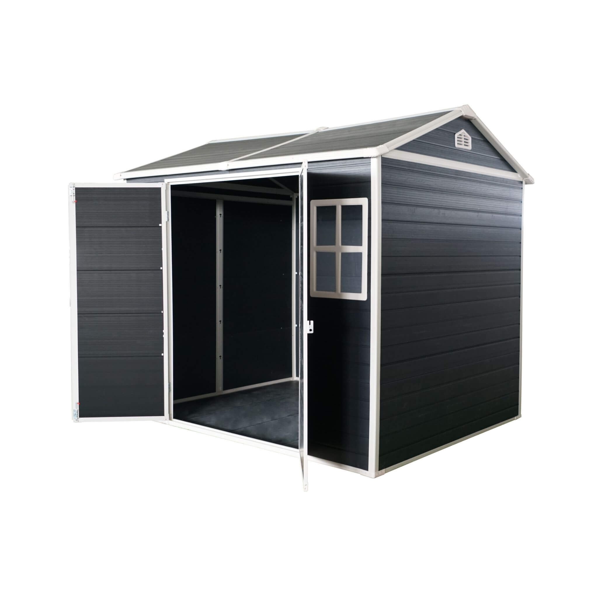 [06X08FT] Alora Outdoor Resin Patio Garden Shed With Floor, 2 Windows, And Lockable Doors (SAK54953) – SAKSBY WHOLESALE, view