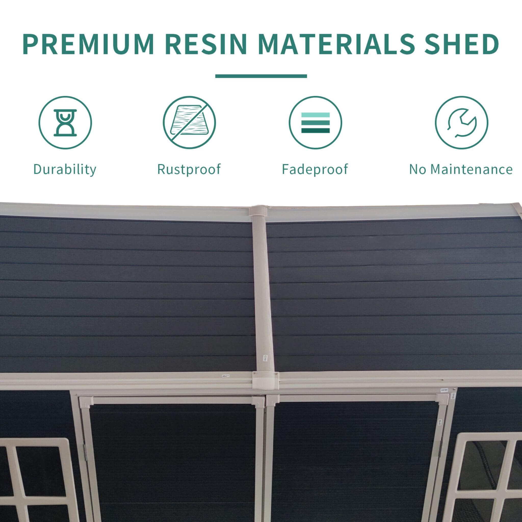 [06X08FT] Alora Outdoor Resin Patio Garden Shed With Floor, 2 Windows, And Lockable Doors (SAK54953) – SAKSBY WHOLESALE, view