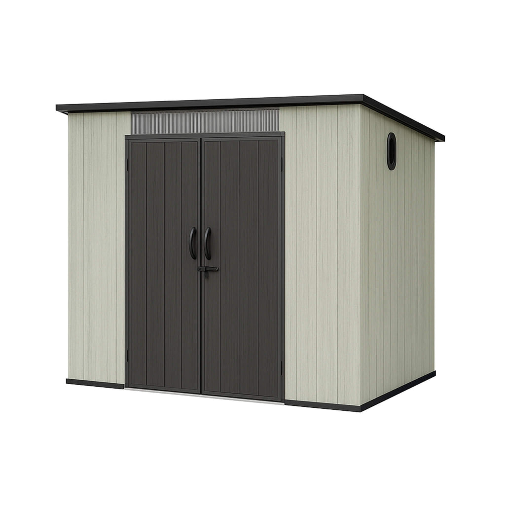 [06X08FT] Alora Outdoor Resin Storage Shed With Lockable Double Doors And Sloping Roof (SAK73286) – SAKSBY WHOLESALE