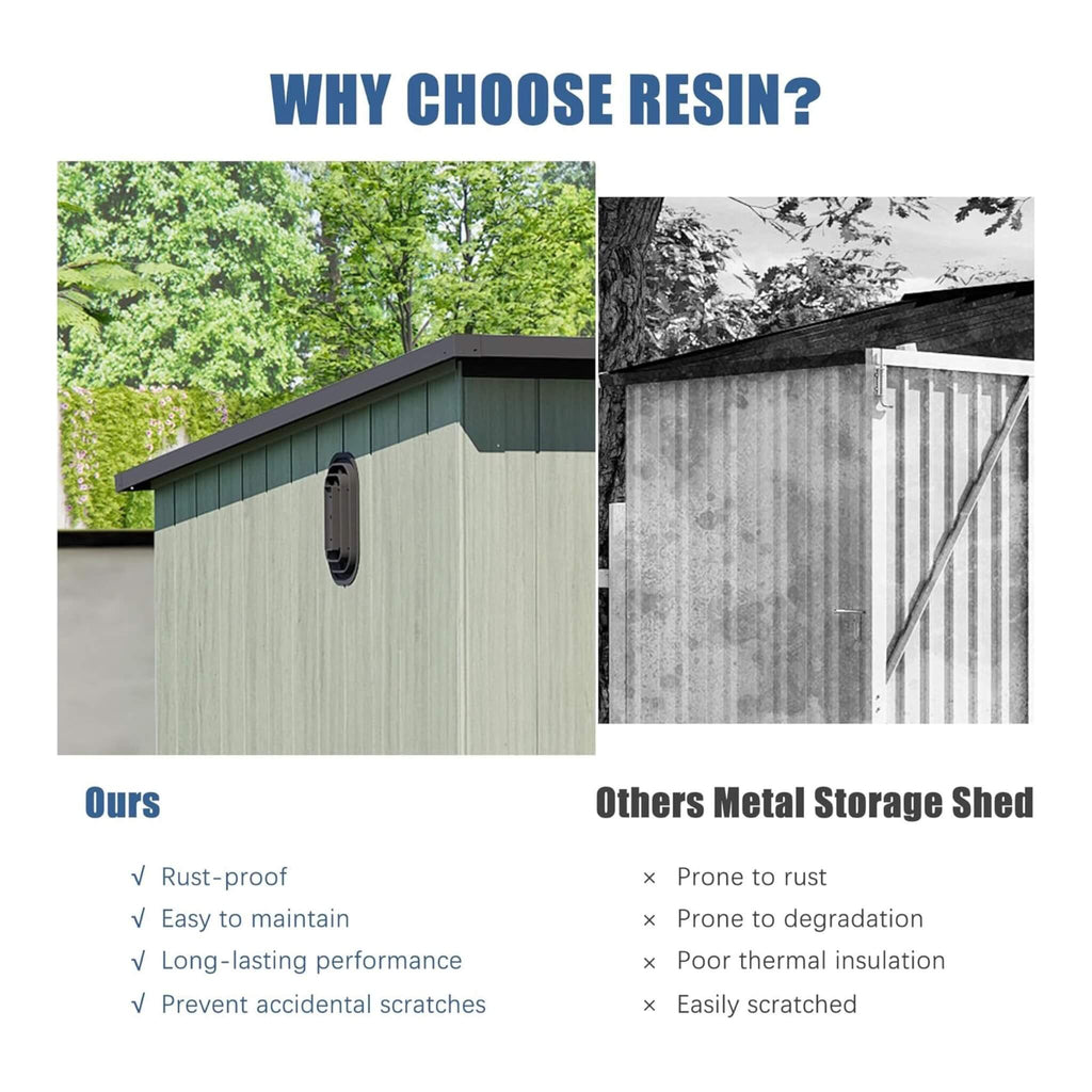[06X08FT] Alora Outdoor Resin Storage Shed With Lockable Double Doors And Sloping Roof (SAK73286) – SAKSBY WHOLESALE, view 6