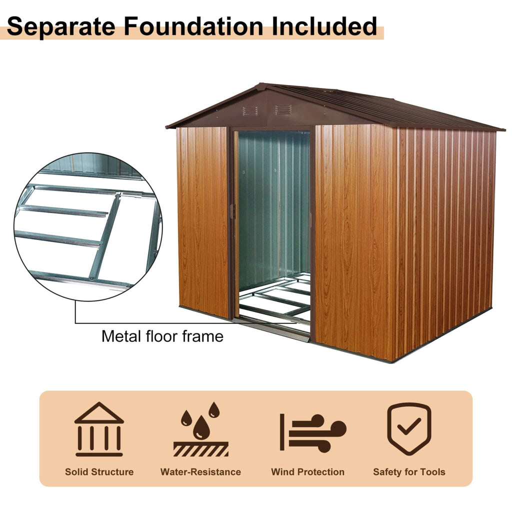 [06X08FT] Alora Premium Outdoor Metal Storage Shed With Metal Floor Frame (SAK95204) – SAKSBY WHOLESALE, view 3