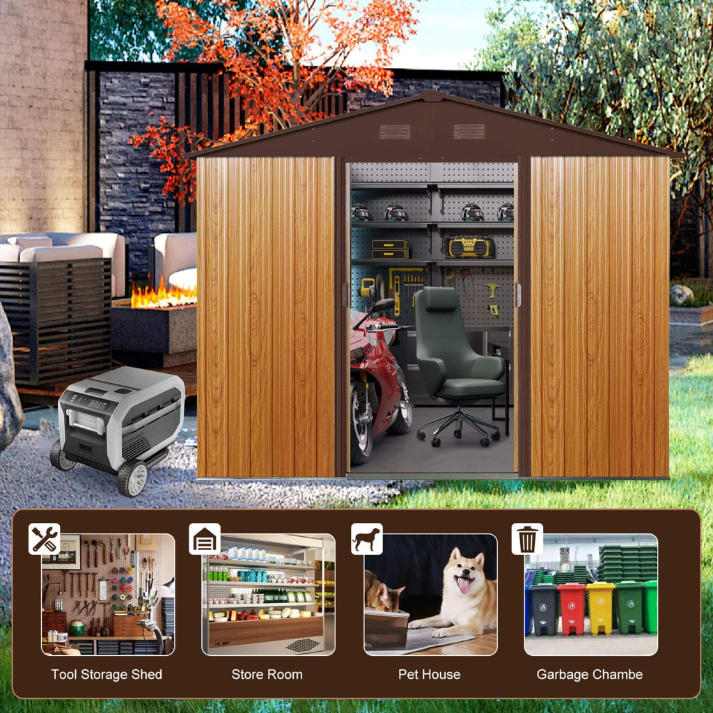 [06X08FT] Alora Premium Outdoor Metal Storage Shed With Metal Floor Frame (SAK95204) – SAKSBY WHOLESALE, view 4