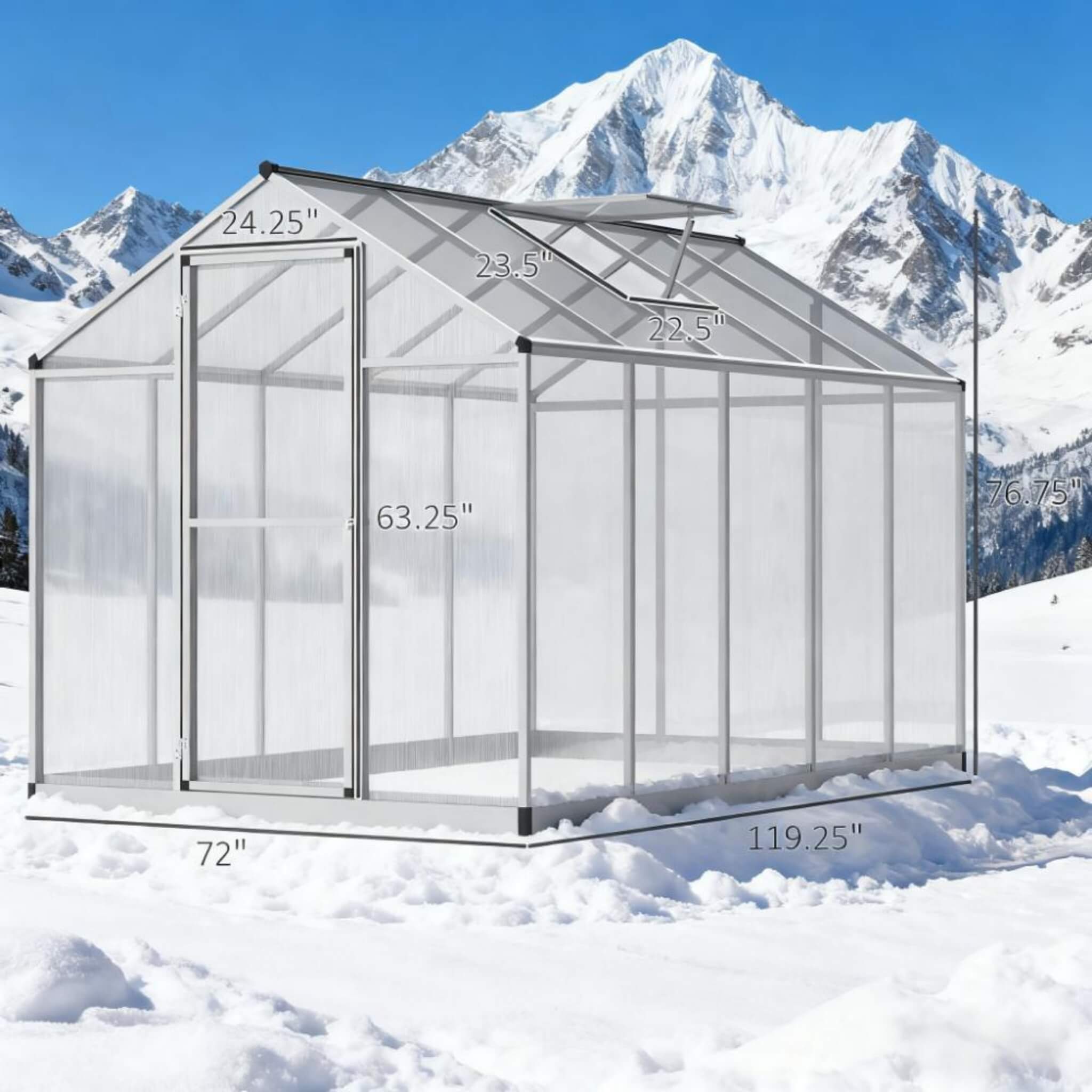 [06X10FT] Large Walk-In Backyard Greenhouse W/ Rainwater Collection System And Roof Vent (SAK93581) – SAKSBY WHOLESALE, view 