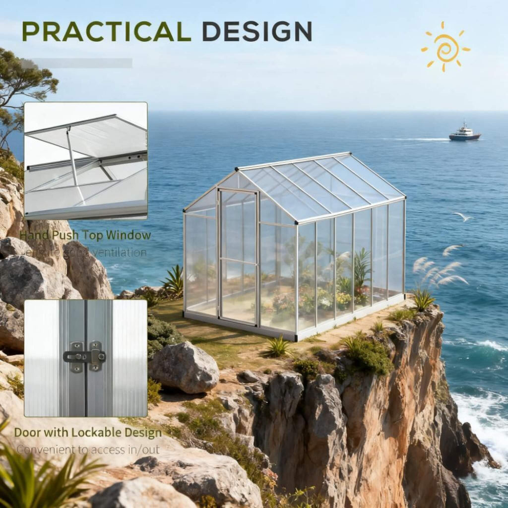 [06X10FT] Large Walk-In Backyard Greenhouse W/ Rainwater Collection System And Roof Vent (SAK93581) – SAKSBY WHOLESALE, view 