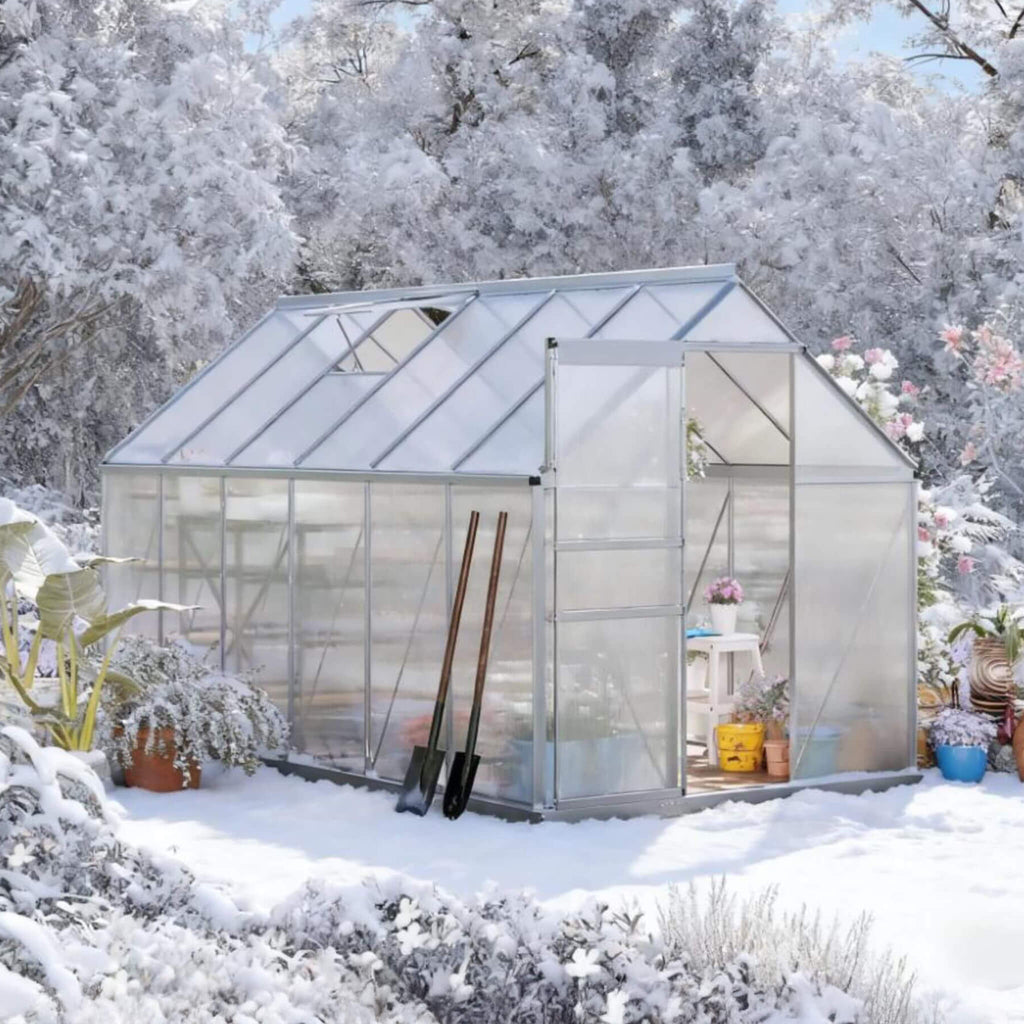 [06X12FT] Heavy-Duty Aluminum Walk-In Greenhouse With Rooftop Vent And Sliding Door (SAK69048) – SAKSBY WHOLESALE