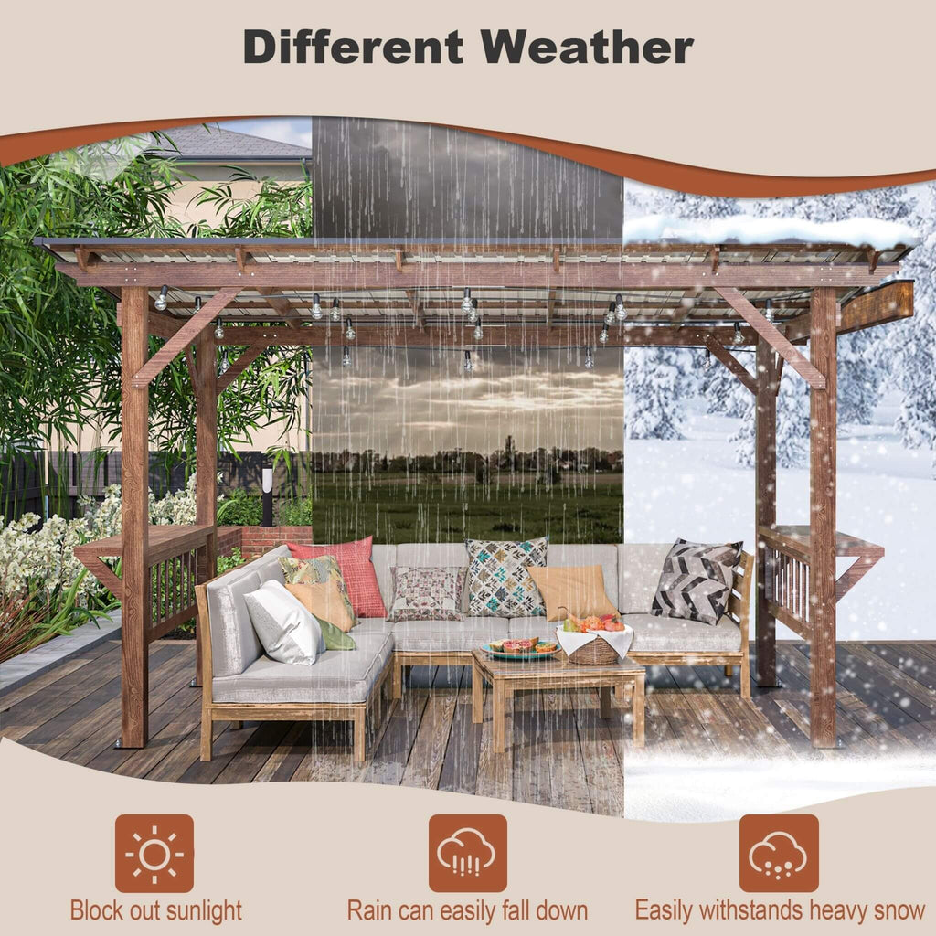 [06X13FT] Alora Durable Outdoor Hardtop BBQ Grill Shelter Gazebo With Shelves (SAK65420) – SAKSBY WHOLESALE, view 4