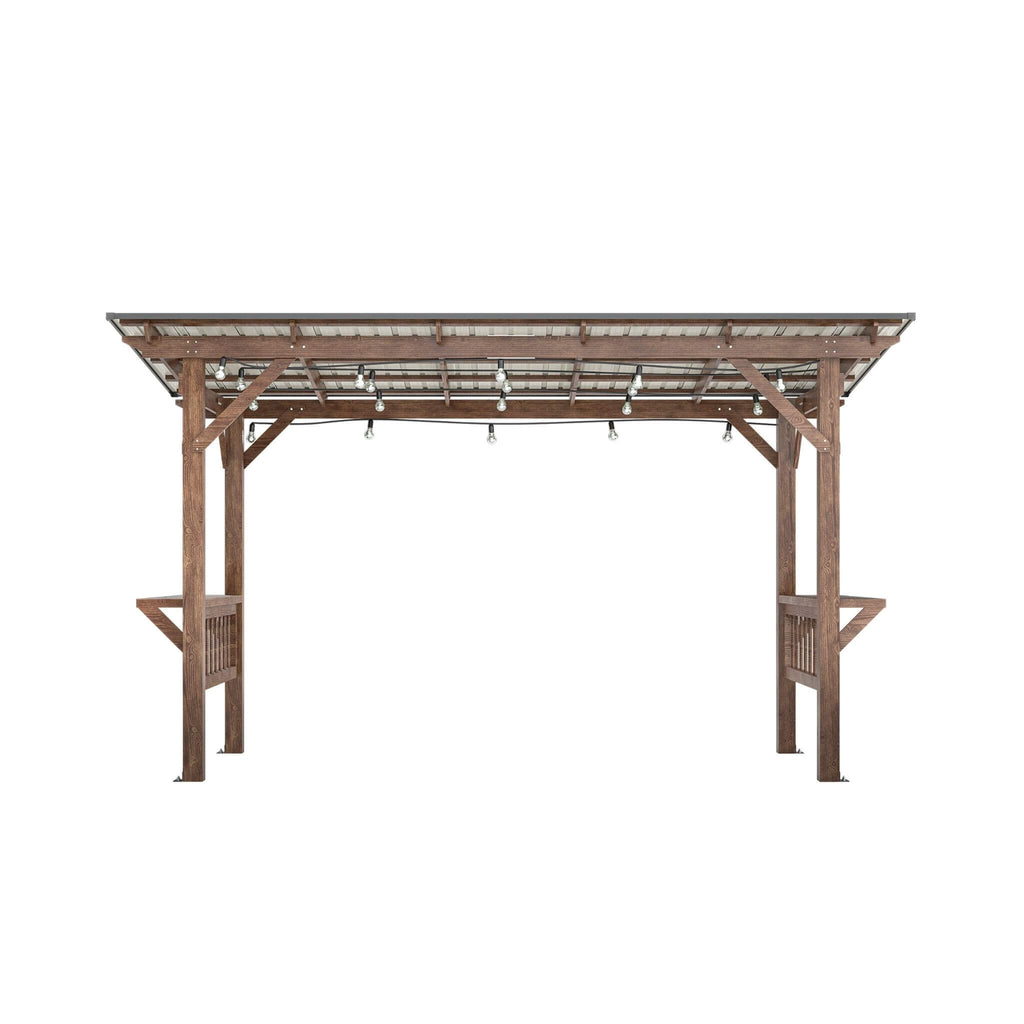 [06X13FT] Alora Durable Outdoor Hardtop BBQ Grill Shelter Gazebo With Shelves (SAK65420) – SAKSBY WHOLESALE, view 13