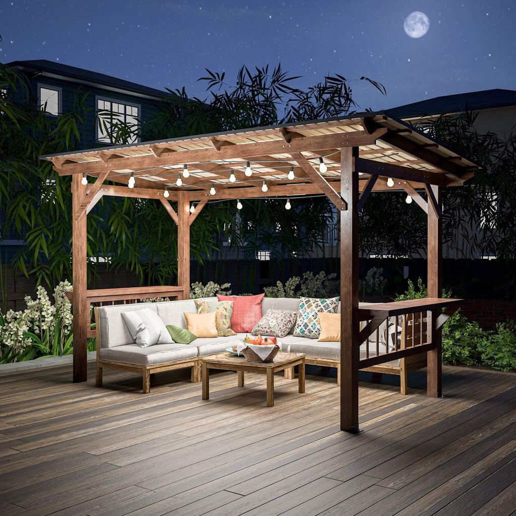 [06X13FT] Alora Durable Outdoor Hardtop BBQ Grill Shelter Gazebo With Shelves (SAK65420) – SAKSBY WHOLESALE, view 5
