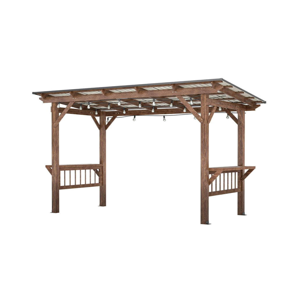 [06X13FT] Alora Durable Outdoor Hardtop BBQ Grill Shelter Gazebo With Shelves (SAK65420) – SAKSBY WHOLESALE, view 3