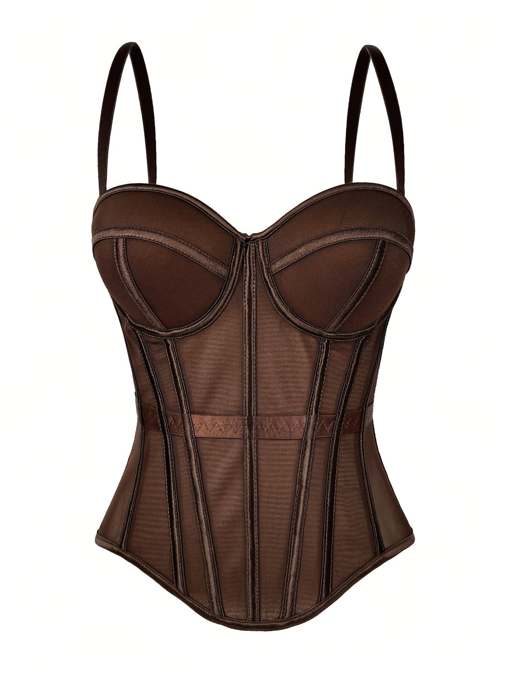 MyClosetAid Mesh See-Through Fishbone Corset — main product shot