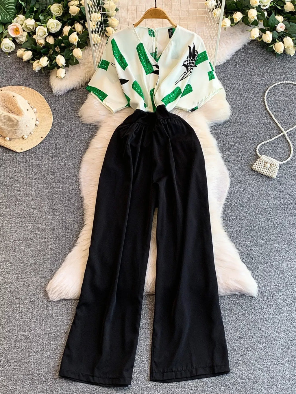 Printed Wide Leg Jumpsuit