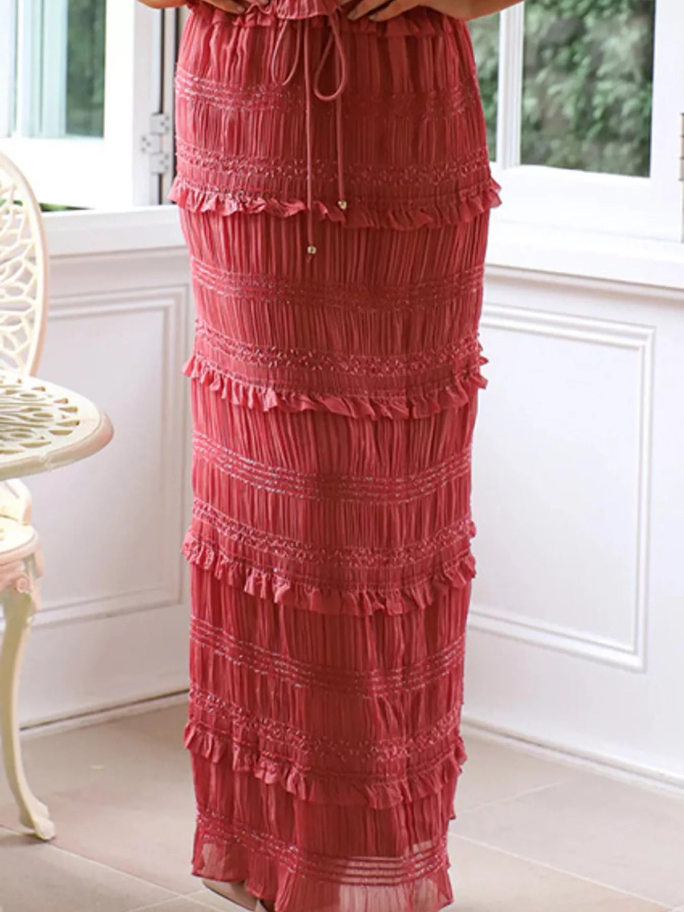Sleeveless Top and Maxi Skirt Set