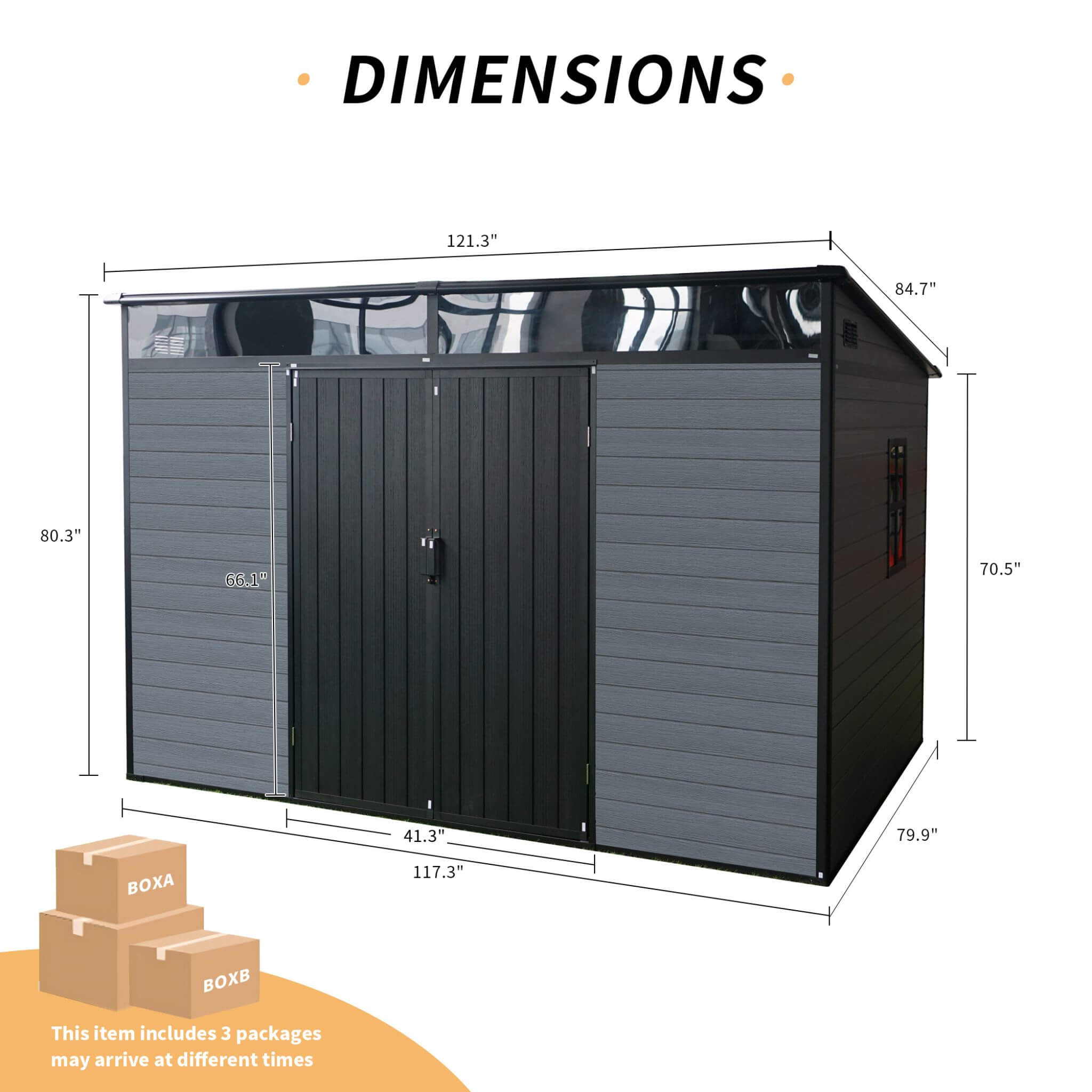 [07X10FT] Alora Outdoor Resin Garden Shed With Floor, Window, And Lockable Door (SAK25987) – SAKSBY WHOLESALE, view 12