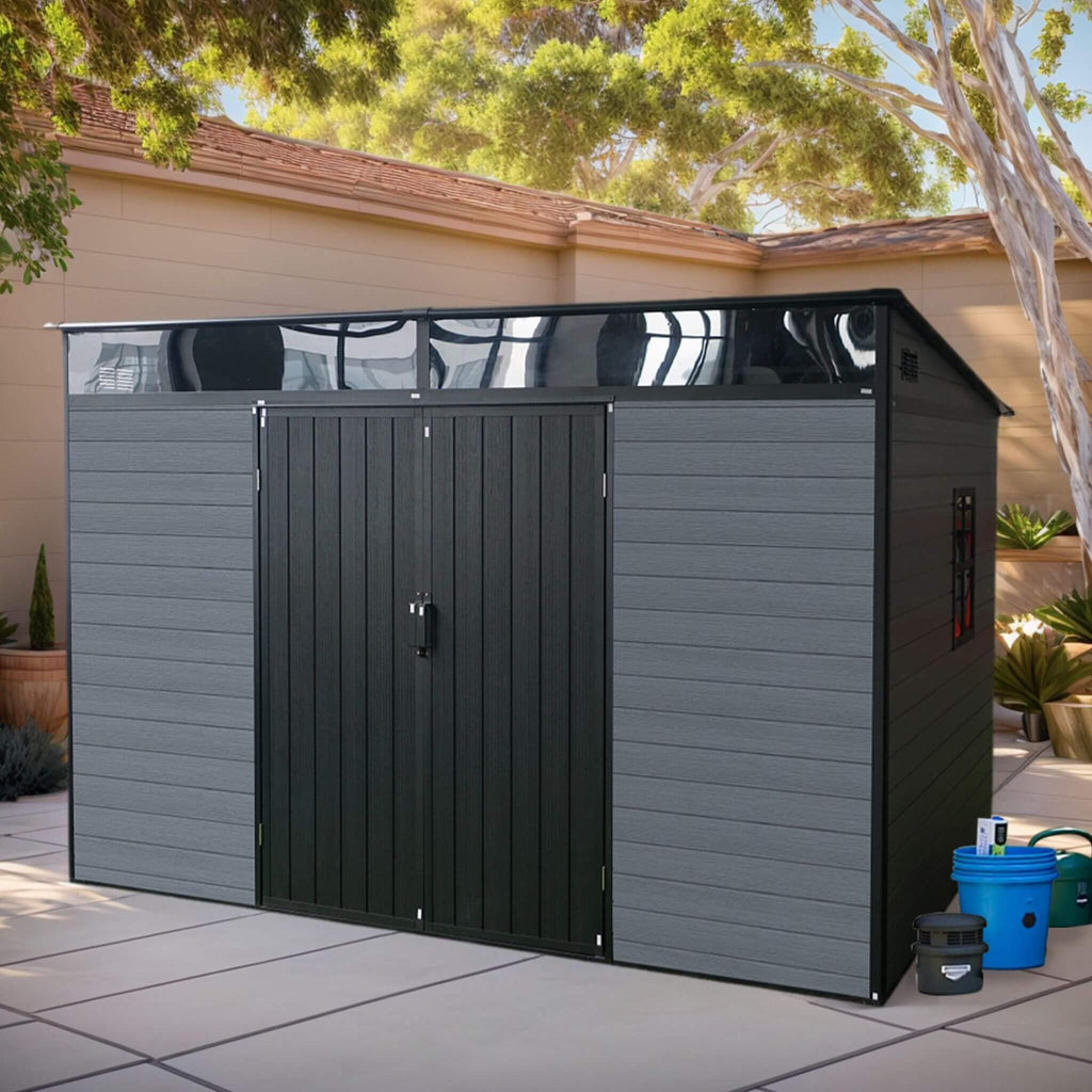 [07X10FT] Alora Outdoor Resin Garden Shed With Floor, Window, And Lockable Door (SAK25987) – SAKSBY WHOLESALE, view 6