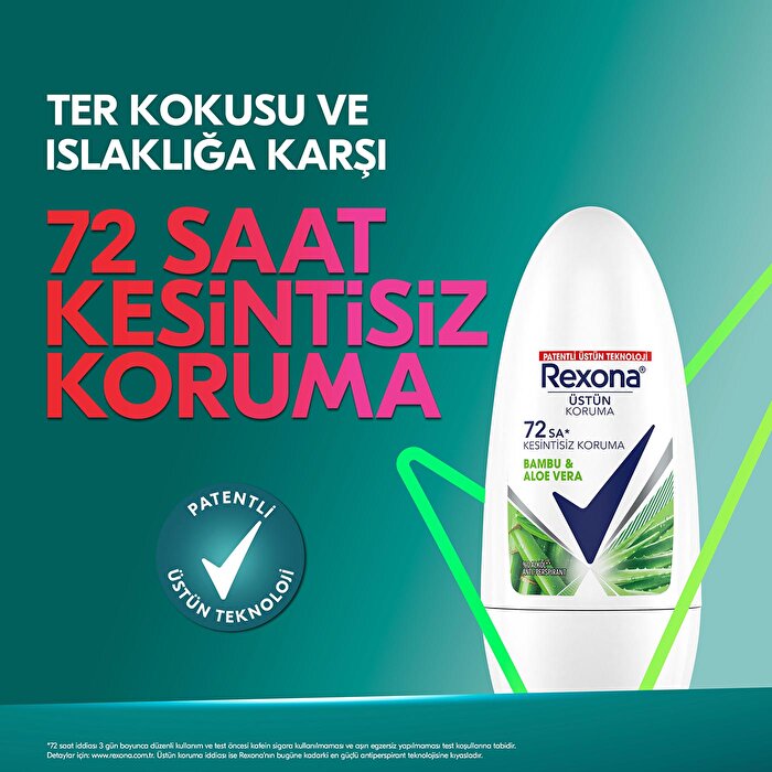 Rexona Bamboo & Aloe Vera Roll On Deodorant 50ml - 72 Hour Protection | Women's Care
