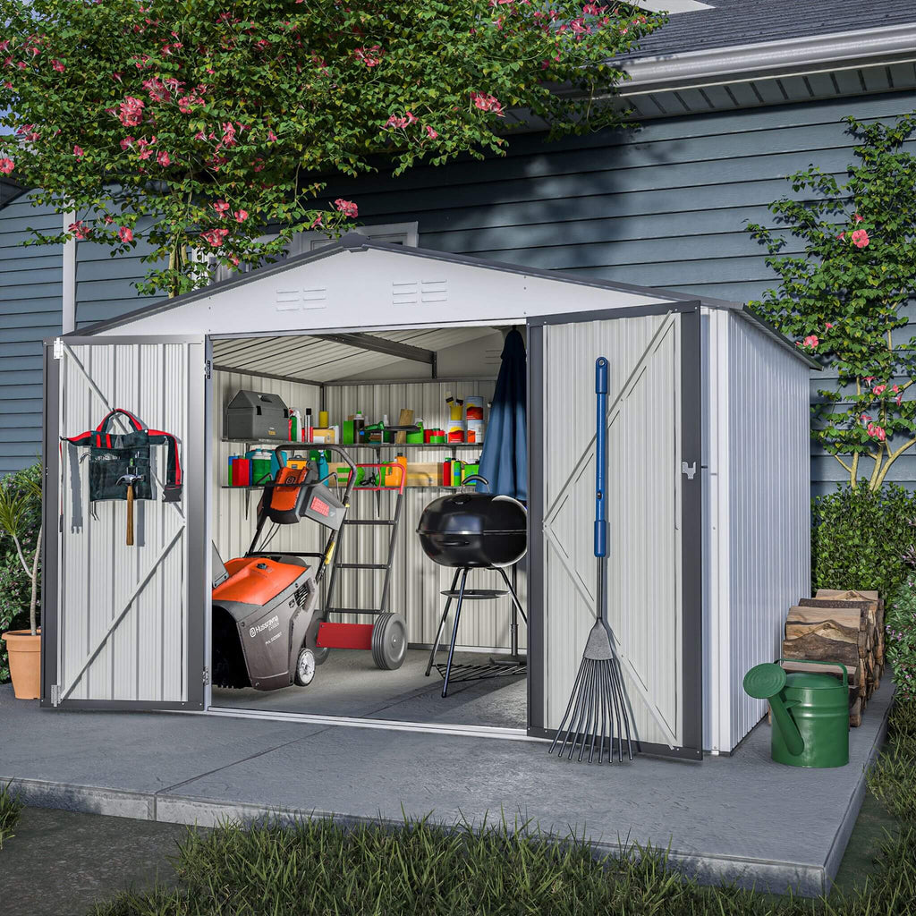 [08X10FT] Alora Heavy-Duty Outdoor All-Weather Metal Garden Tool Shed (SAK28501) – SAKSBY WHOLESALE, view 12