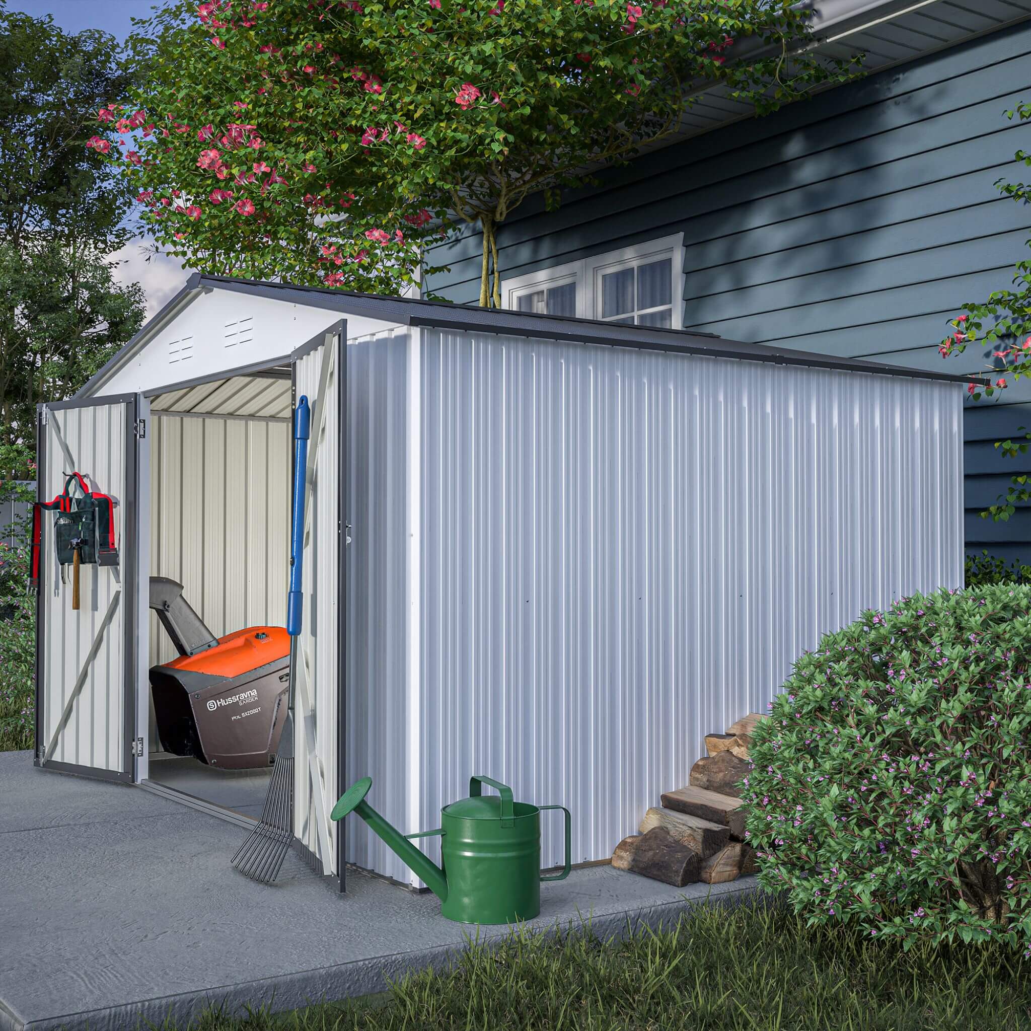 [08X10FT] Alora Heavy-Duty Outdoor All-Weather Metal Garden Tool Shed (SAK28501) – SAKSBY WHOLESALE, view 11