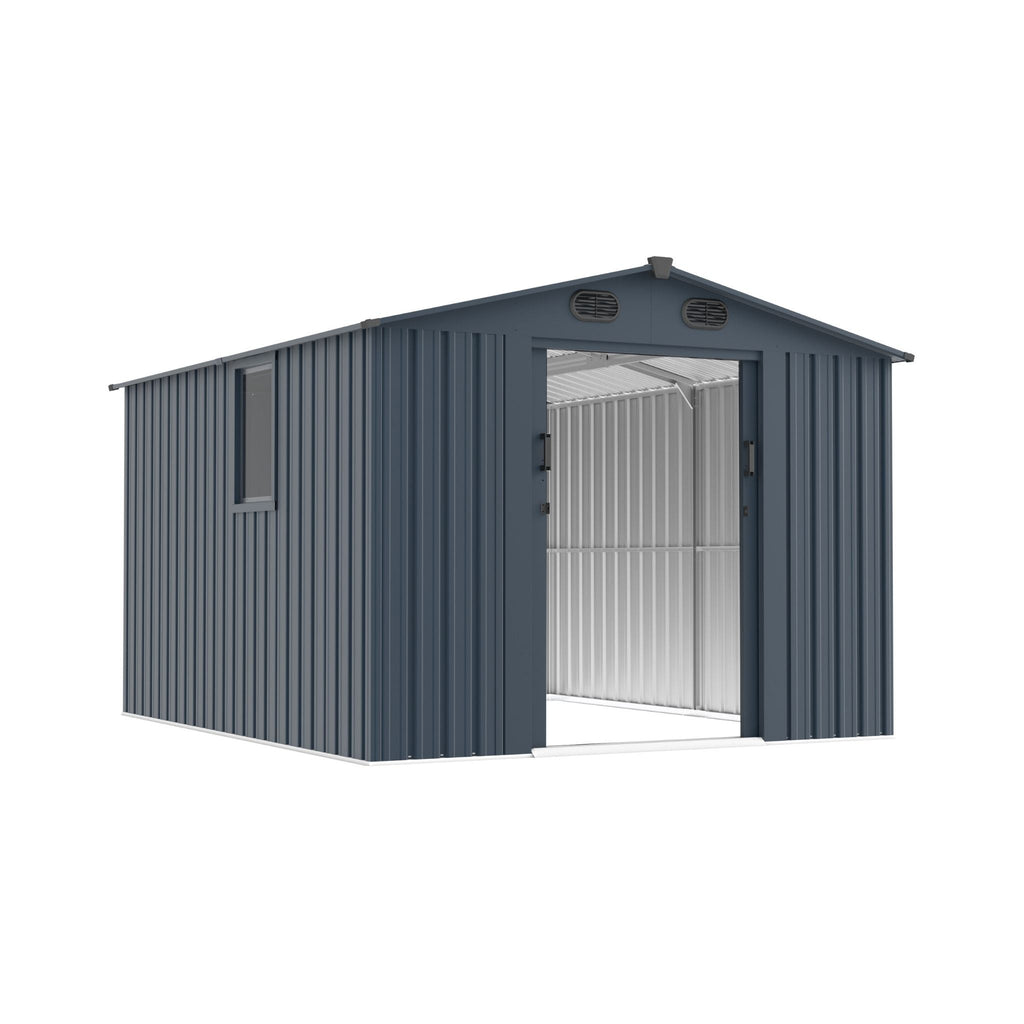 [08X10FT] Alora Large Outdoor Metal Backyard Garden Storage Tool Shed With Window And Lockable Doors (SAK68140) – SAKSBY WHOL