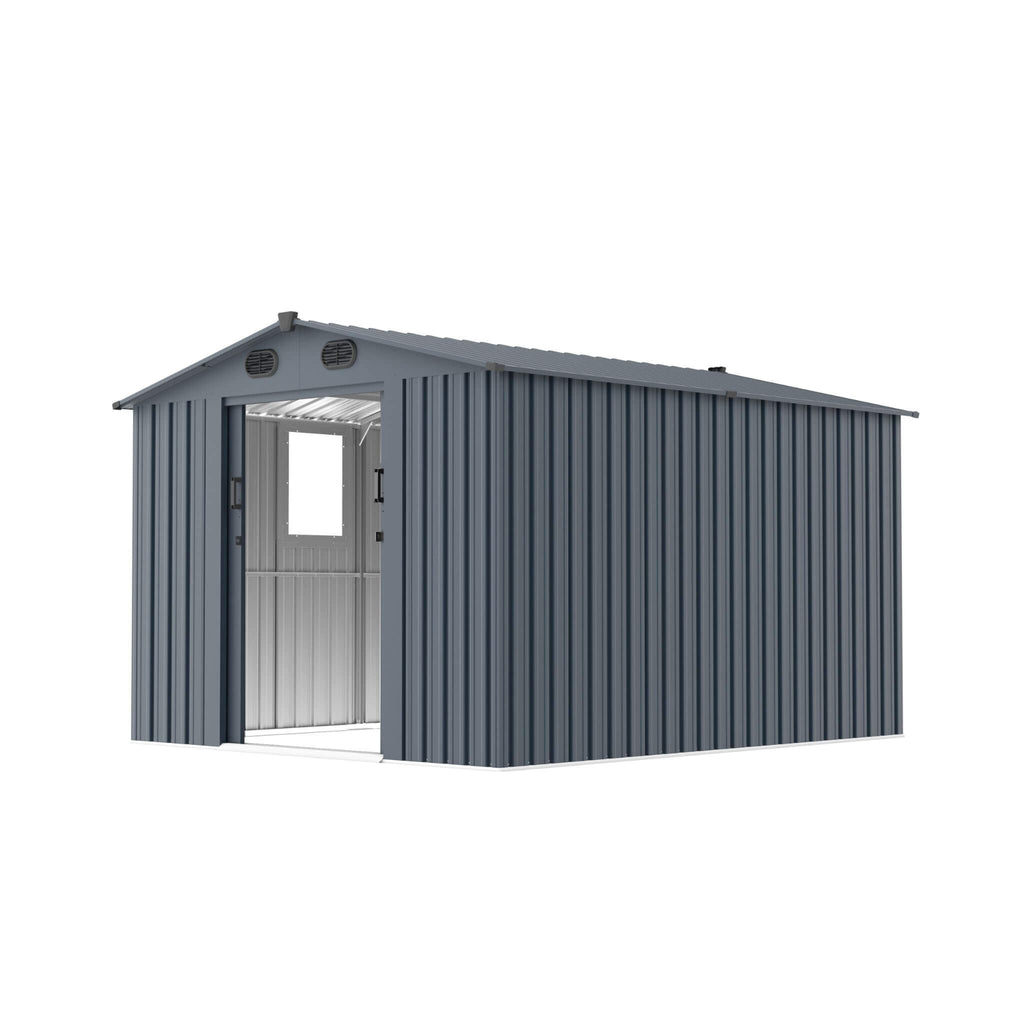 [08X10FT] Alora Large Outdoor Metal Storage Tool Shed With Window And Lockable Doors (SAK32987) – SAKSBY WHOLESALE, view 8