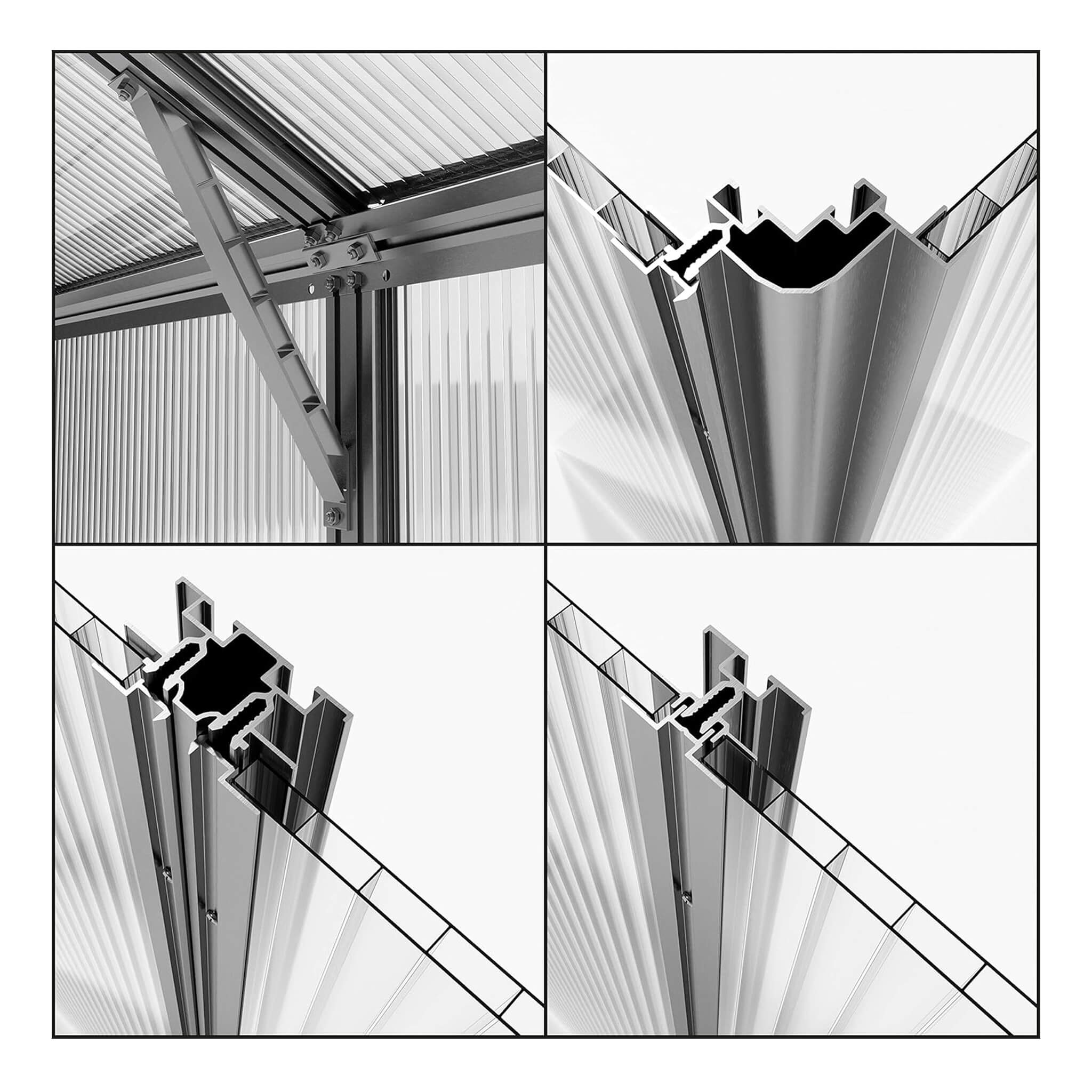 [08X12FT] Heavy-Duty Polycarbonate Outdoor Greenhouse With Aluminum Frame And Sliding Doors (SAK90426) – SAKSBY WHOLESALE, vi