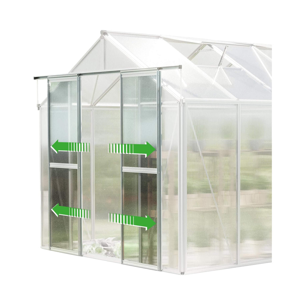 [08X12FT] Heavy-Duty Polycarbonate Outdoor Greenhouse With Aluminum Frame And Sliding Doors (SAK90426) – SAKSBY WHOLESALE, vi