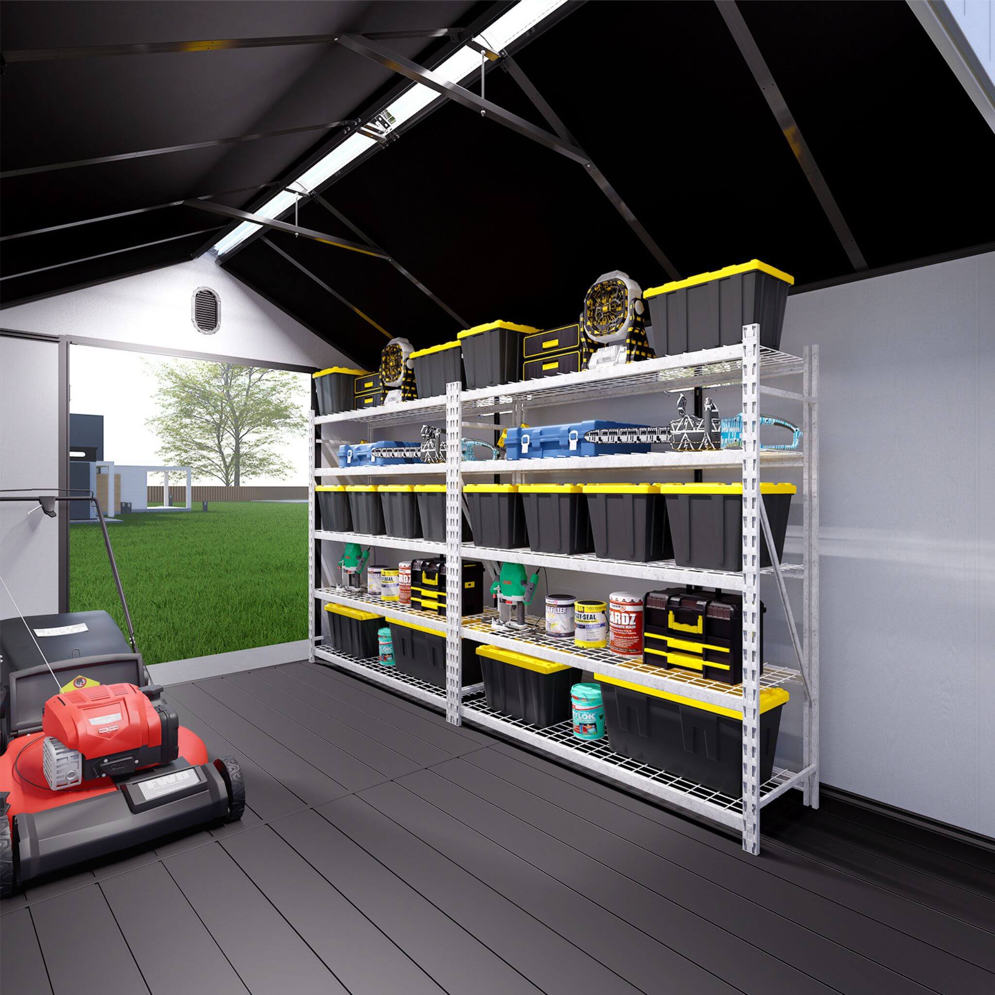 [08X12FT] Alora Large Polypropylene Storage Shed With Reinforced Floor And Lockable Swing Doors (SAK07451) – SAKSBY WHOLESALE