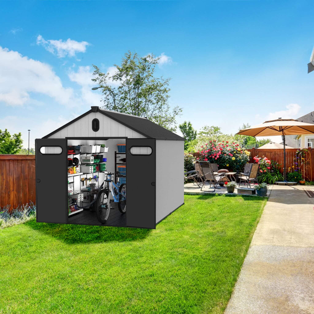 [08X12FT] Alora Large Polypropylene Storage Shed With Reinforced Floor And Lockable Swing Doors (SAK07451) – SAKSBY WHOLESALE