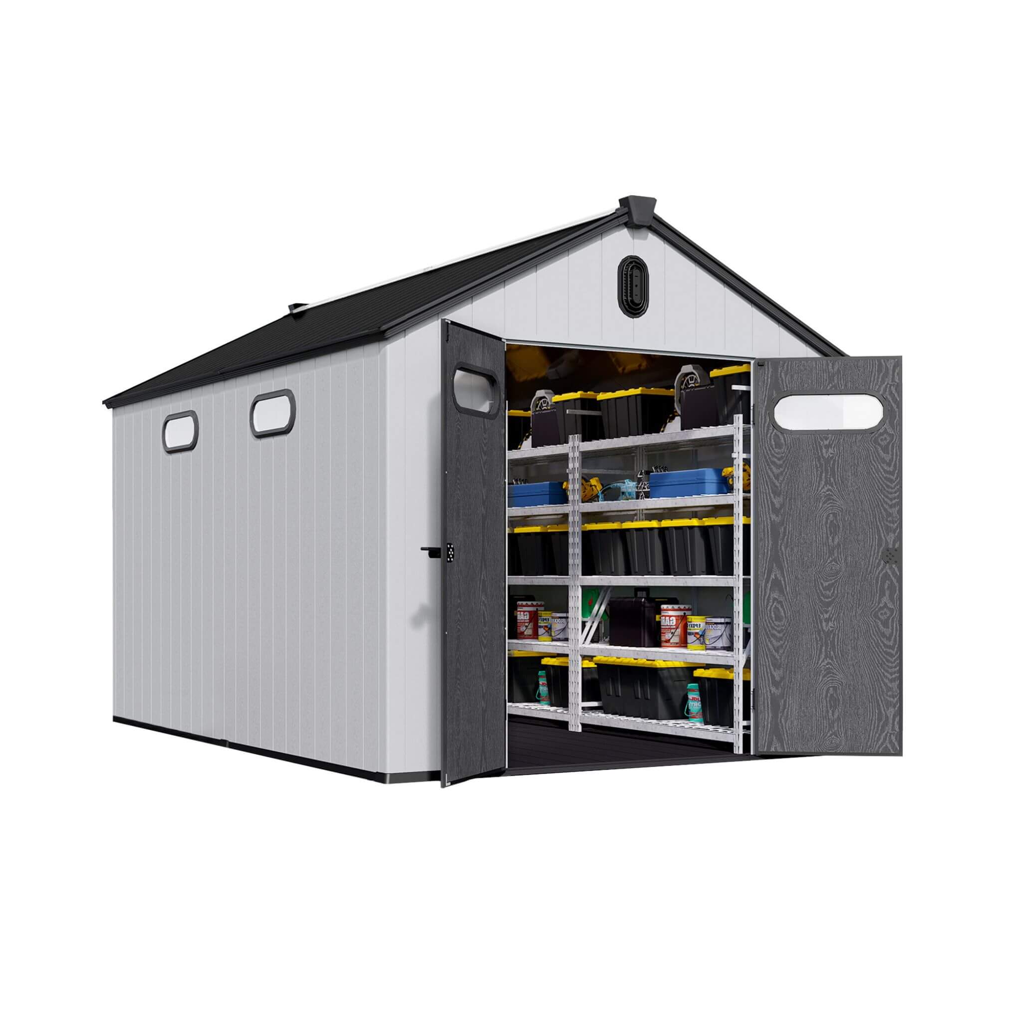 [08X12FT] Alora Large Polypropylene Storage Shed With Reinforced Floor And Lockable Swing Doors (SAK07451) – SAKSBY WHOLESALE