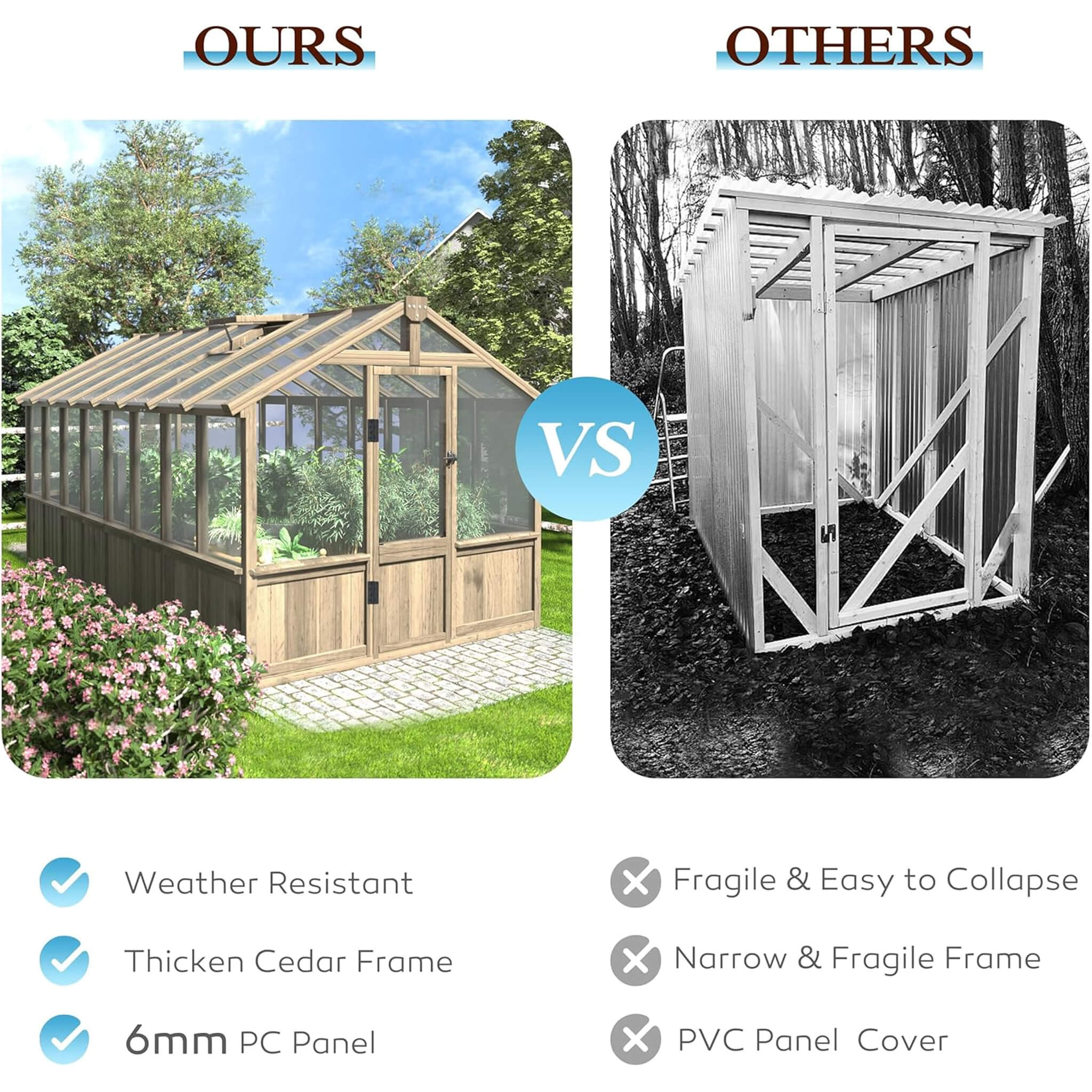 [08X16FT] Large Heavy-Duty Outdoor Wooden Greenhouse With 6MM Polycarbonate Panels And Vent Roof (SAK18467) – SAKSBY WHOLESAL