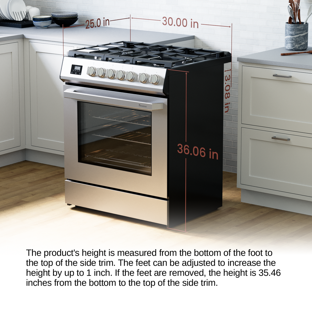 Rangaire 30" Gas Range Convection Oven Slide-in Stainless Steel RRG303TS – Rangaire Appliances, view 6