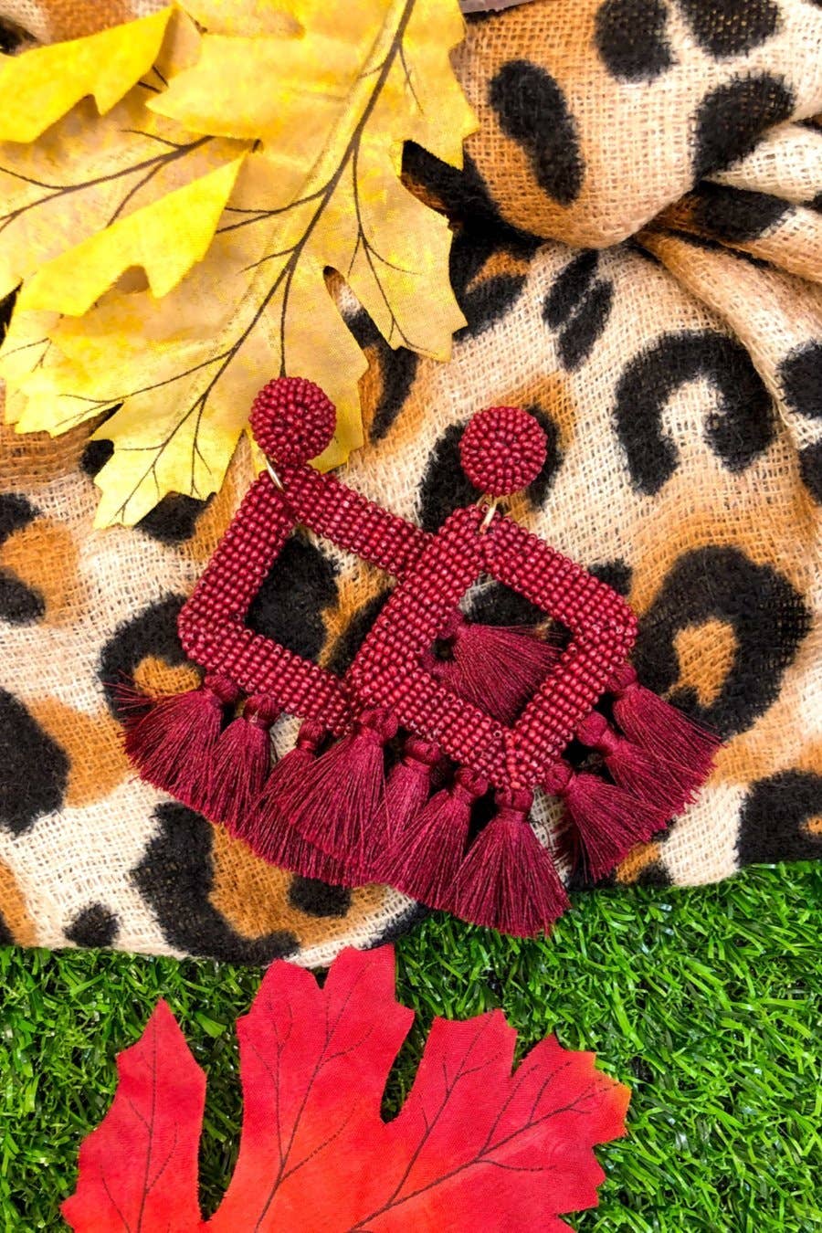 Pretty Little Patriot Pretty Little Patriot Hot Pink Ellie Fringe Drop Earrings — side view