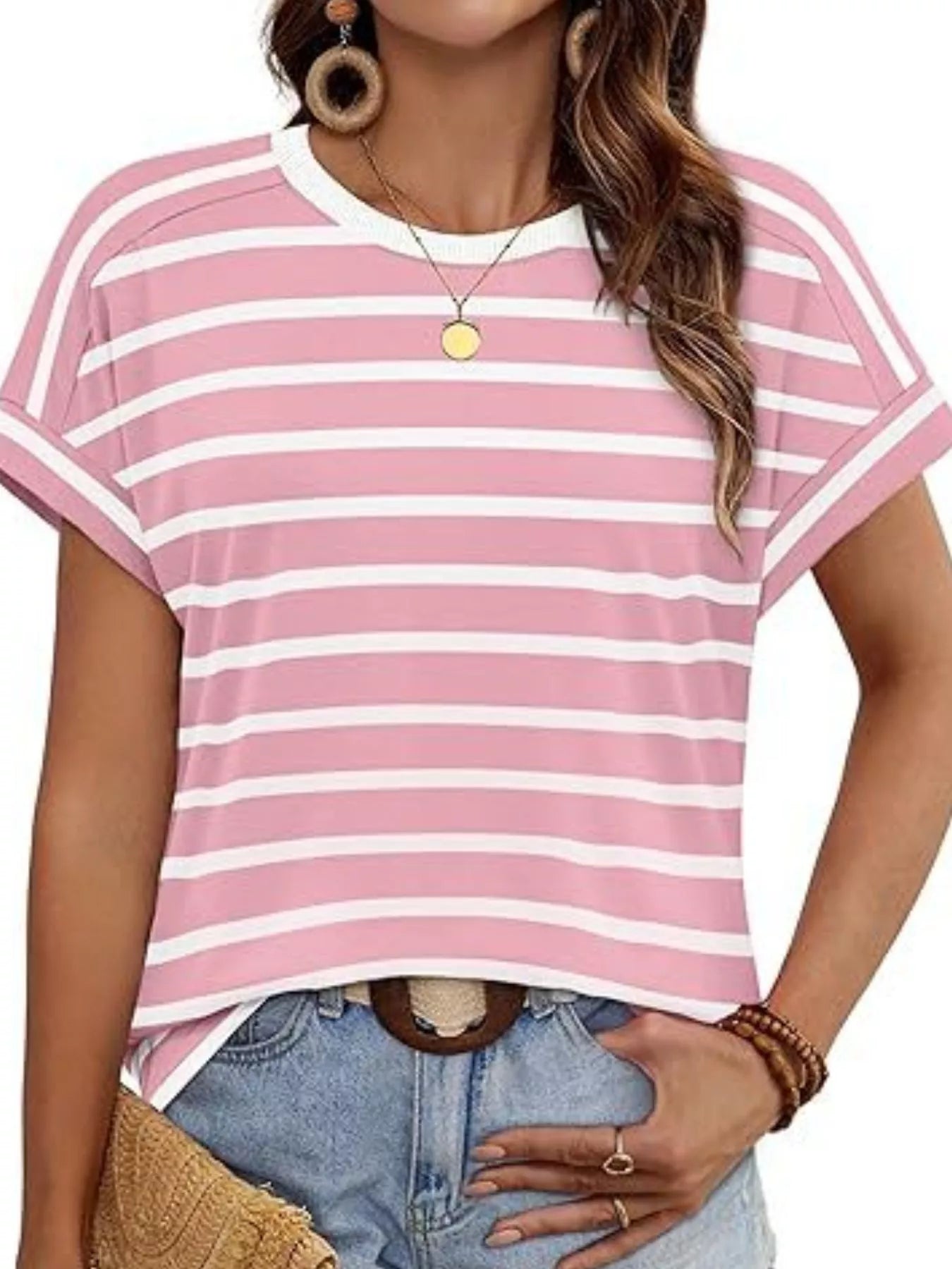 Striped Short Sleeve Casual T-Shirt