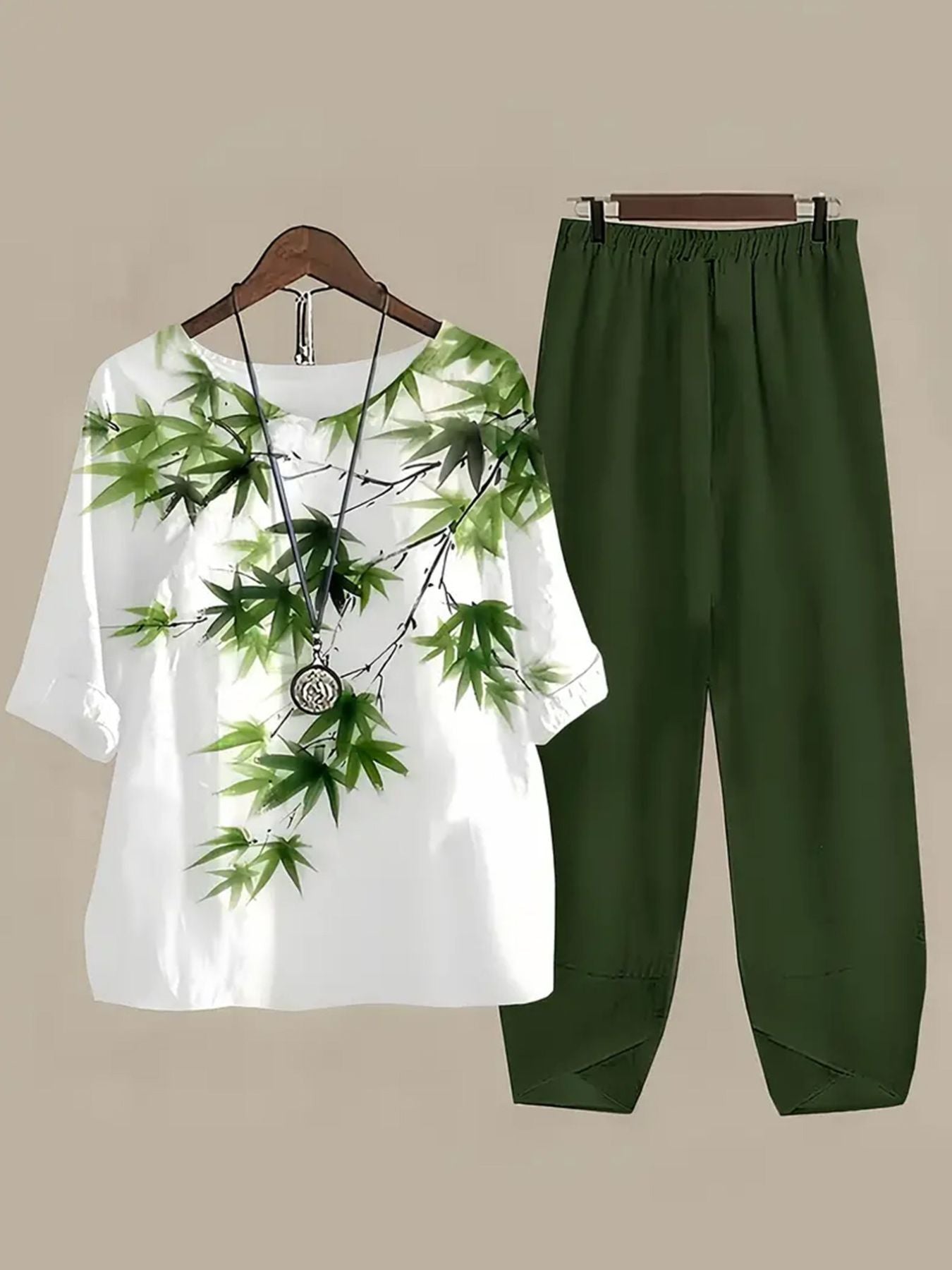 Printed Half Sleeve Top and Pants Set