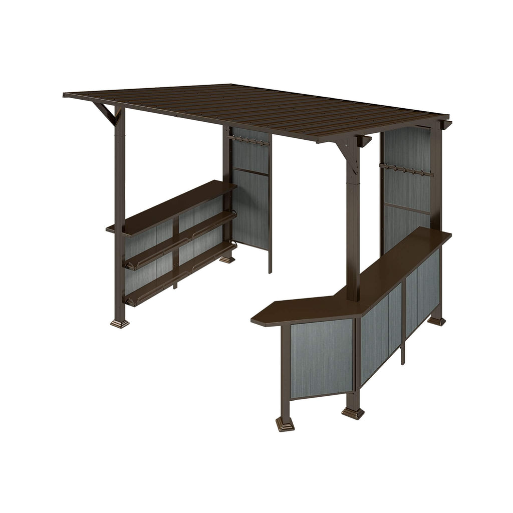 [09X10FT] Alora Premium Outdoor Hardtop Grill Gazebo With Shelves (SAK90431) – SAKSBY WHOLESALE