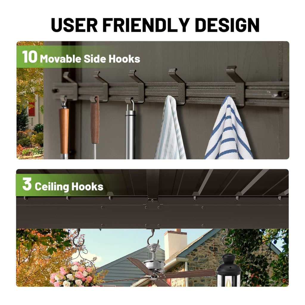 [09X10FT] Alora Premium Outdoor Hardtop Grill Gazebo With Shelves (SAK90431) – SAKSBY WHOLESALE, view 8
