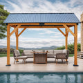 [09X11FT] Alora Heavy-Duty All-Weather Hardtop Wooden Carport Gazebo With Galvanized Steel Roof (SAK39187) – SAKSBY WHOLESALE