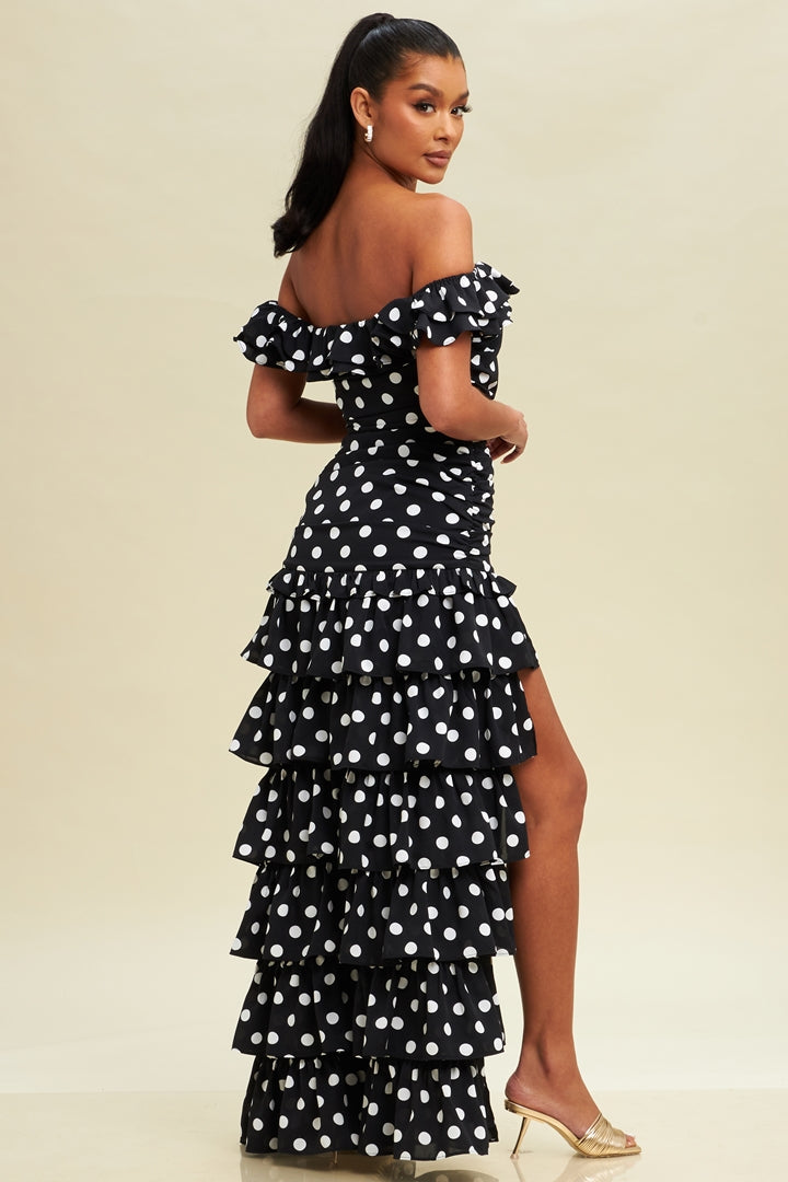 Pretty Little Patriot Pretty Little Patriot Black Pretty Woman Polka Dot Dress — main product shot
